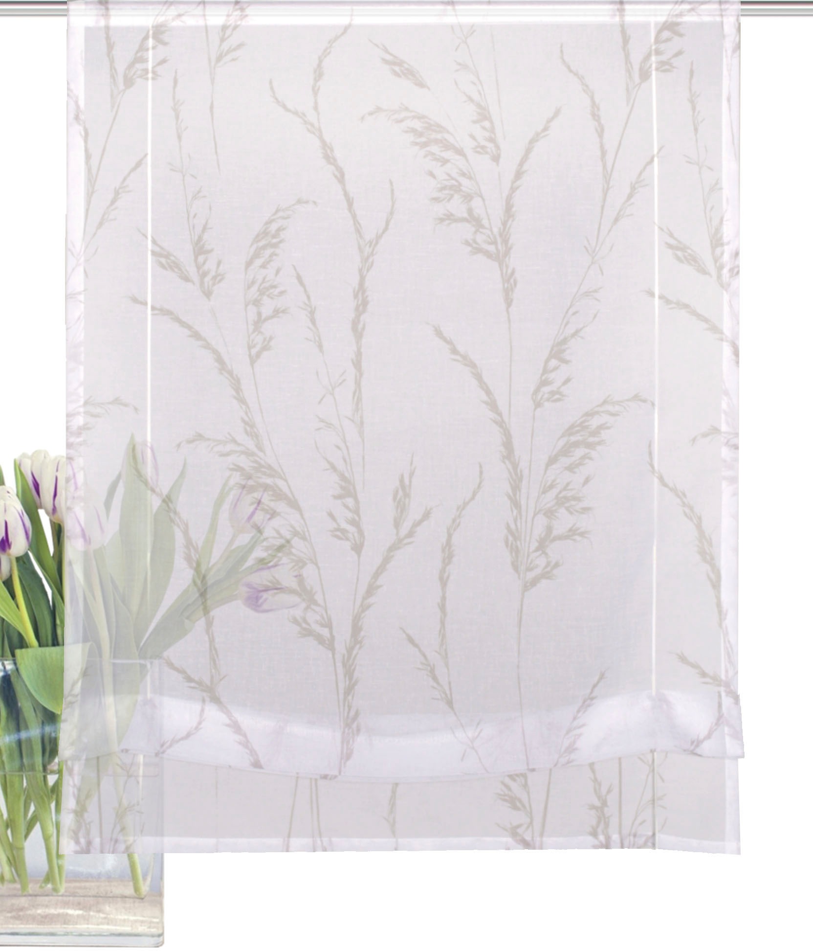 Image of HOME WOHNIDEEN Raffrollo »HALMA«, mit Klettband, freihängend, aus Leinenstruktur bei Ackermann Versand Schweiz