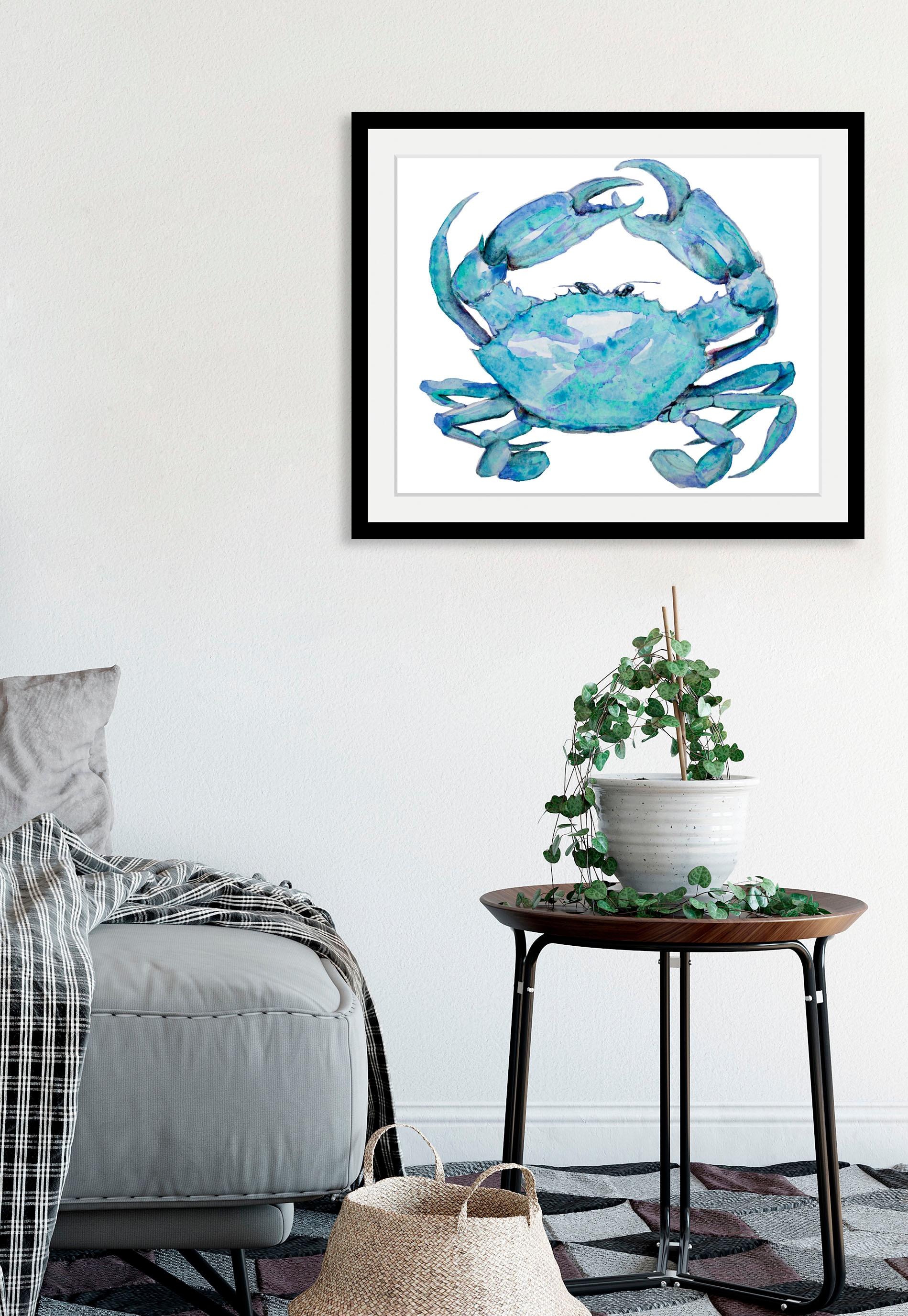 Image of queence Bild "Palina" Kunst Meer Wassertiere 1 Stk. tlg. HD Premium Poster-Druck inkl. Holzrahmen