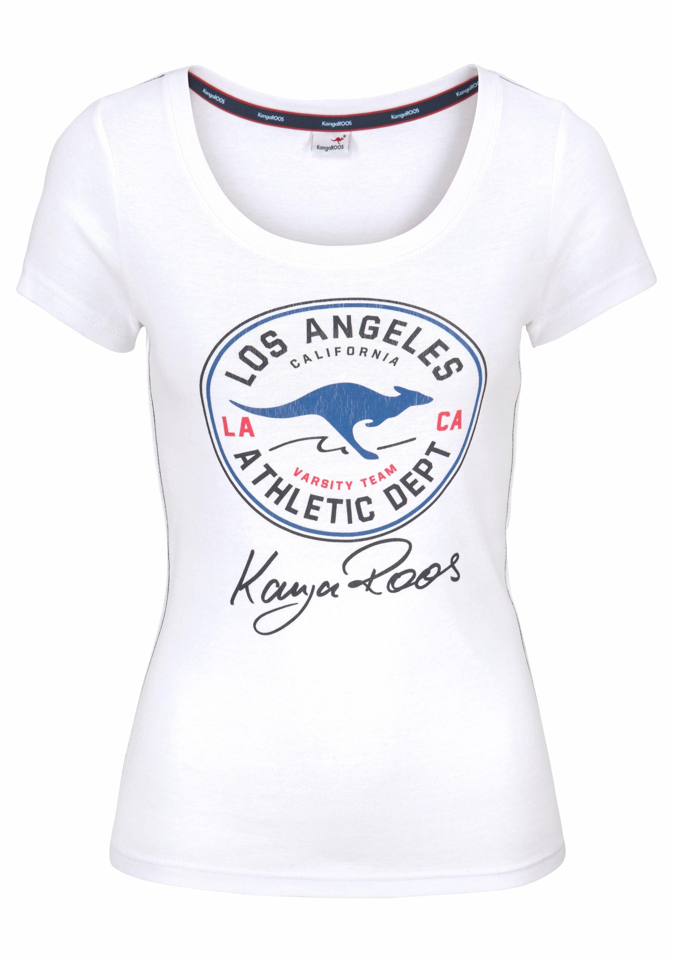 KangaROOS T-Shirt, mit grossem Retro Label-Druck vorne