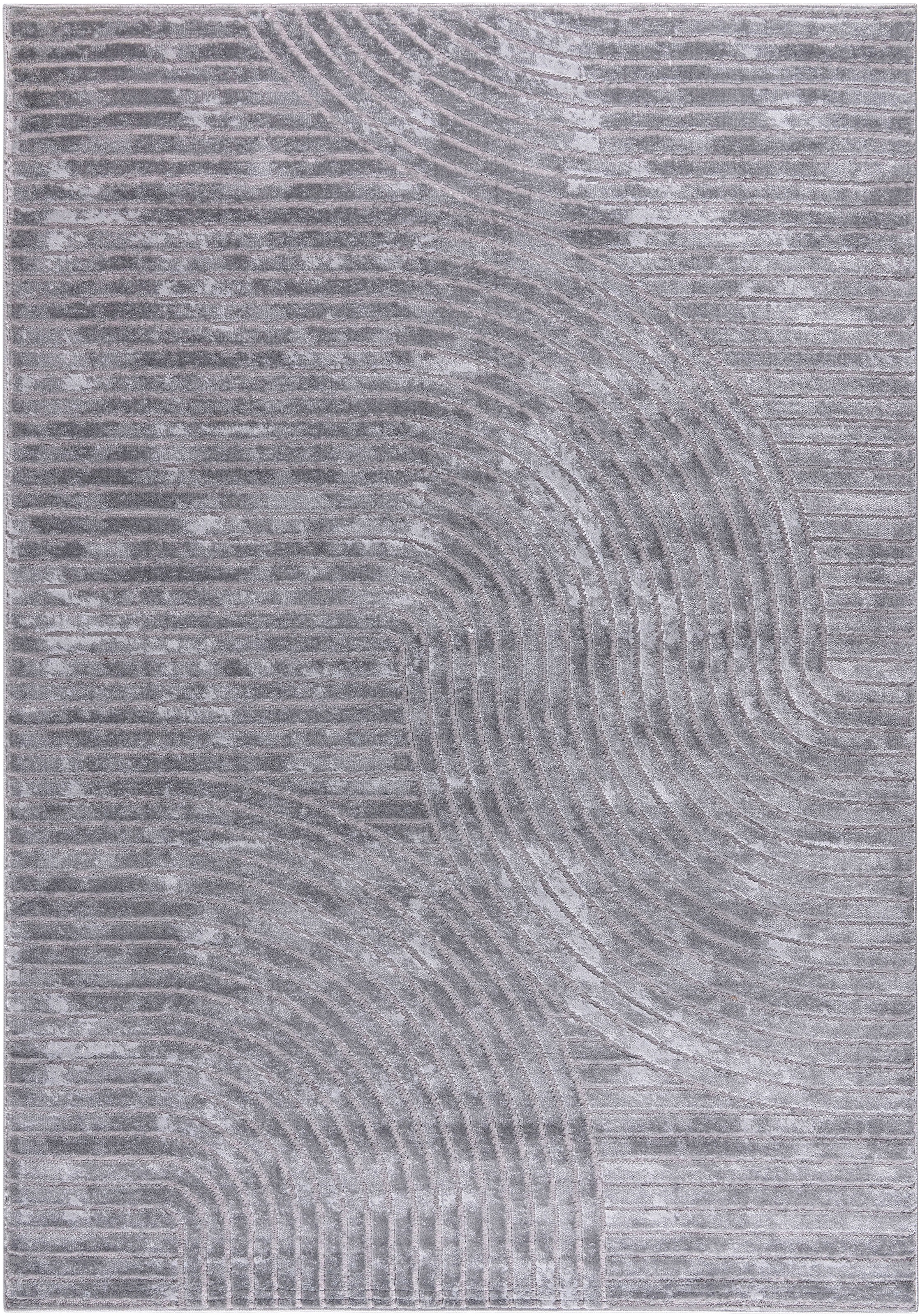 GOODproduct Teppich »Luvu, mit Hoch-Tief-Struktur« rechteckig 12 mm Höhe Modernes Design, Boho-Charme, dezenter Glanz, Wohnzimmer, Schlafzimmer