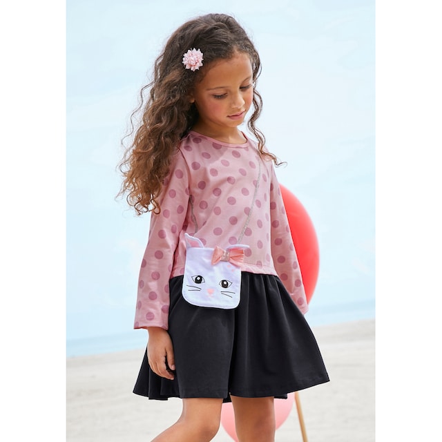 KIDSWORLD appliziertem »für kleiner kleine auf versandkostenfrei Tasche und Mädchen«, Glitzerband mit Jerseykleid