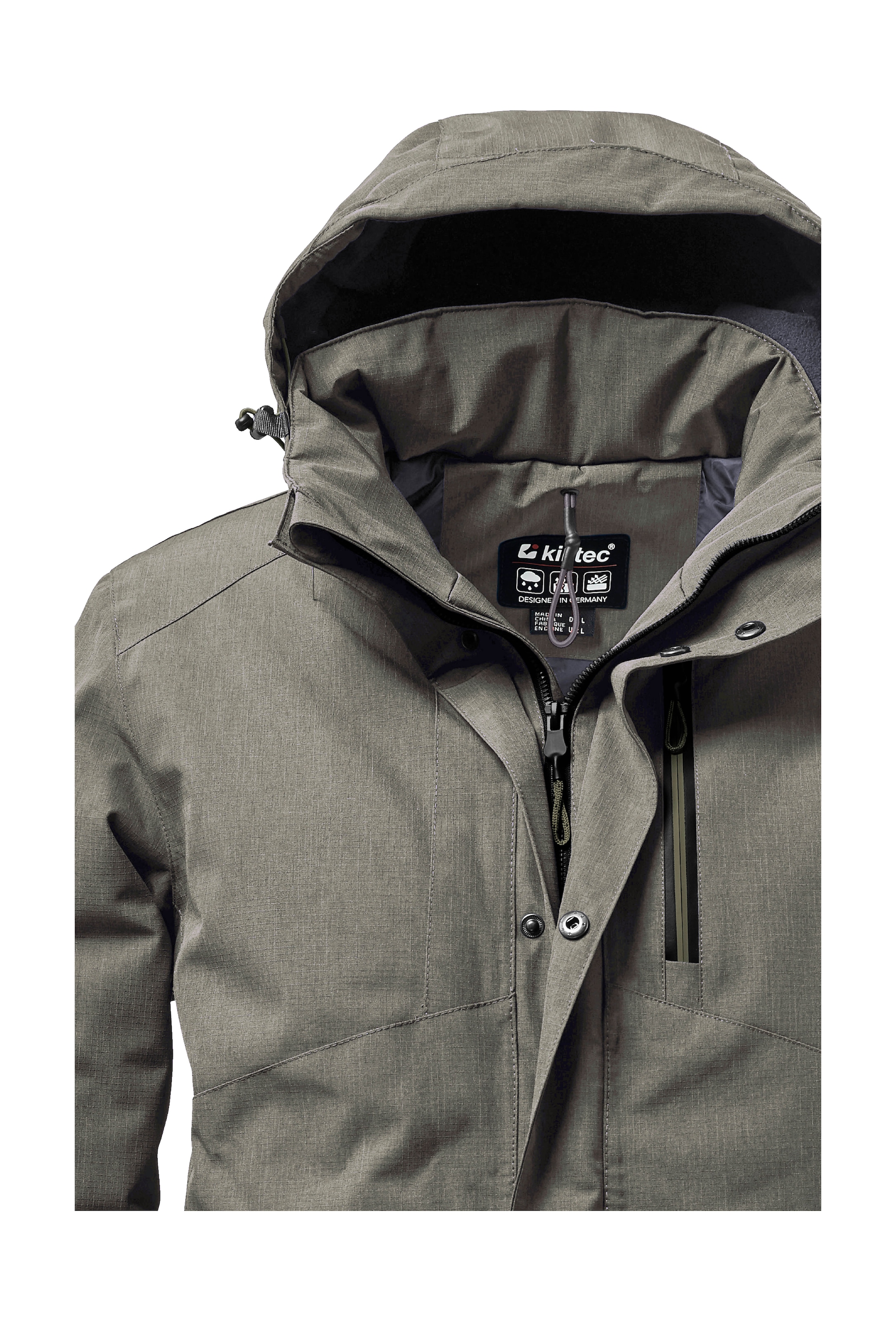 Killtec Outdoorjacke »KOW 161 MN JCKT«, Wasser- und winddichte Funktionsjacke mit abnehmbarer Kapuze