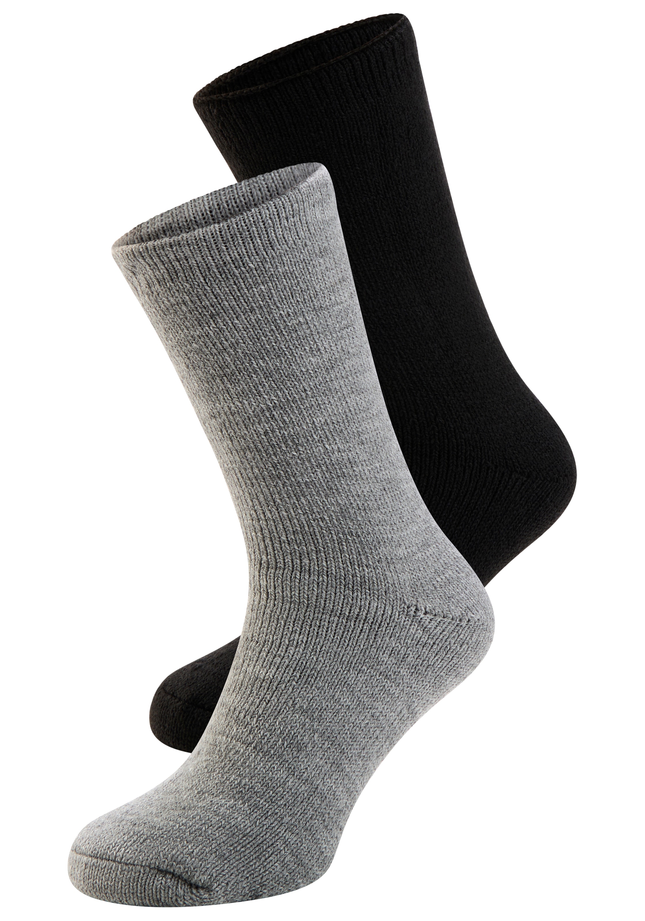 Image of Heatkeeper Socken 2 Stk. tlg. Doppelpack gefütterte Wintersocken in schwarz und grau