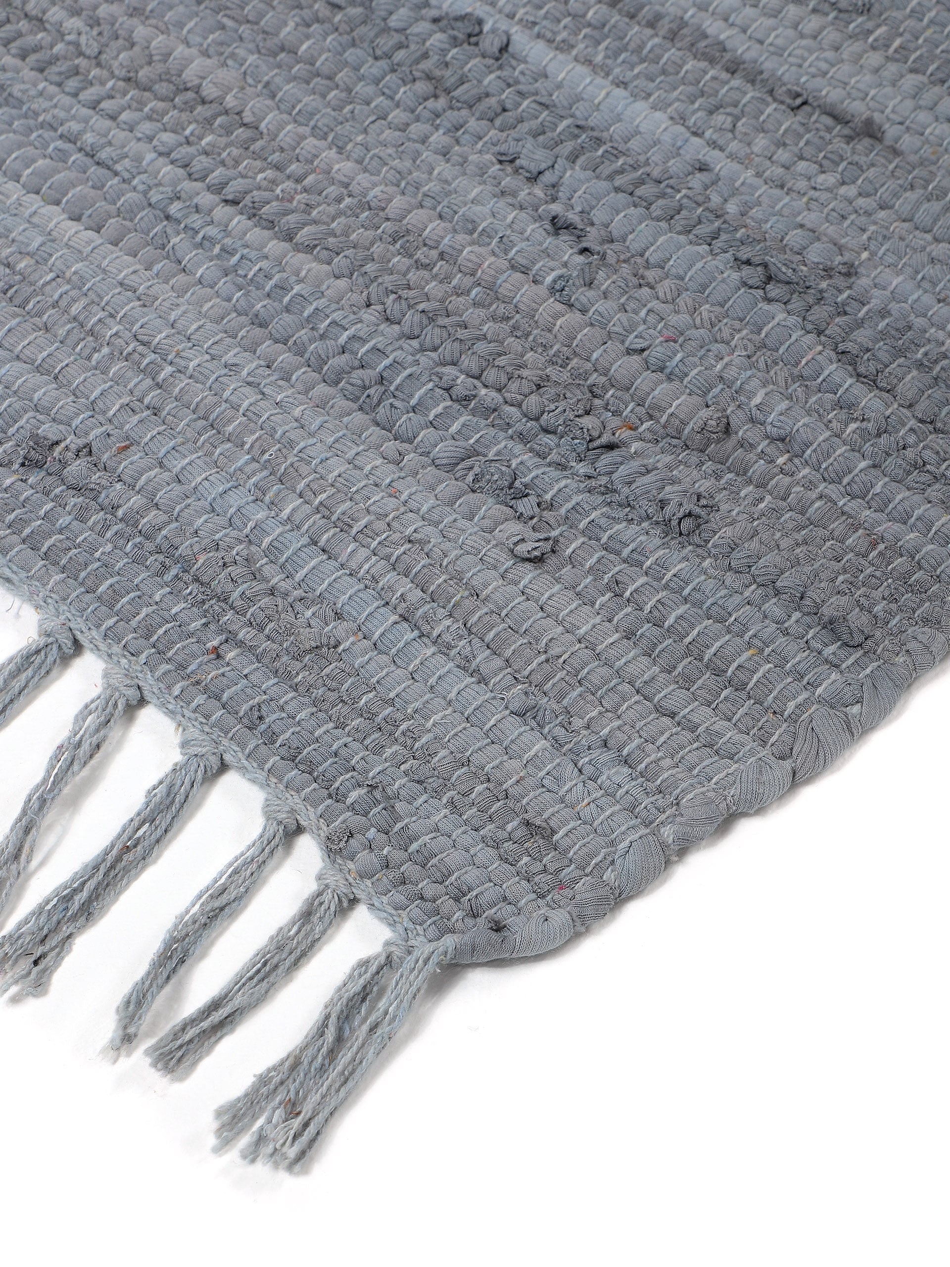 carpetfine Teppich »Kelim Chindi uni, auch als Läufer«, rechteckig, 5 mm Höhe, Wendeteppich, reine Baumwolle, handgewebt, Uni-Farben, mit Fransen