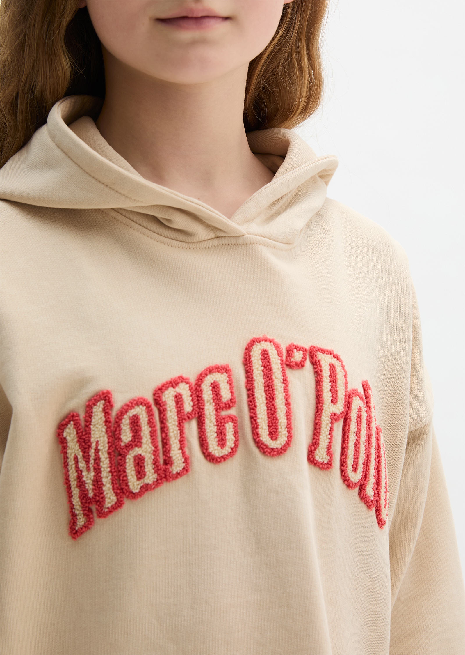 Marc O'Polo Junior Sweat à capuche , für Mädchen, verkürzte Länge mit Rollkante, lockere Passform
