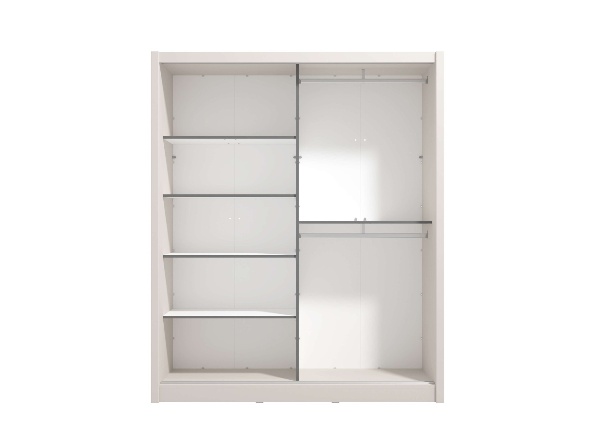 INOSIGN Schwebetürenschrank »Albi, Schlafzimmerschrank, Wäscheschrank in cashmere oder weiss«, Kleiderschrank mit Spiegel MIT Innenausstattung,FSC®-zertifiziert