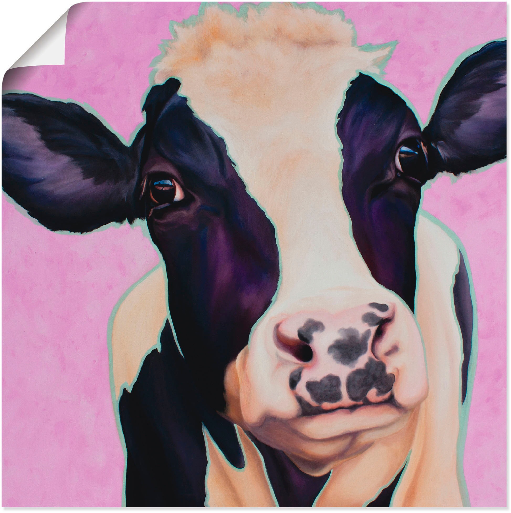 Image of Artland Wandbild »Kuh Lotte«, Haustiere, (1 St.), in vielen Grössen & Produktarten -Leinwandbild, Poster, Wandaufkleber / Wandtattoo auch für Badezimmer geeignet bei Ackermann Versand Schweiz