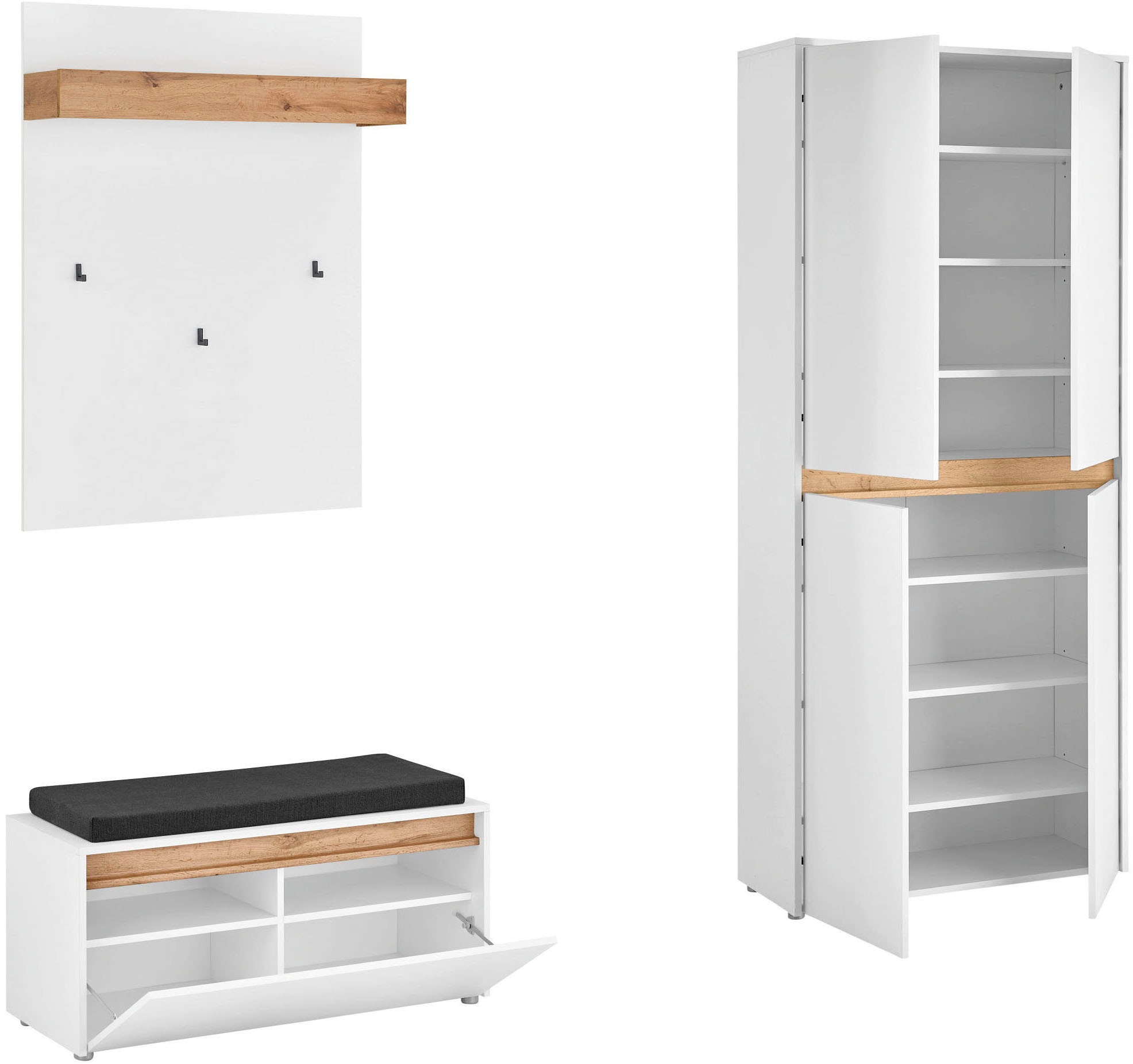 INOSIGN Garderoben-Set »City/Giron, moderne Garderobe, viel Stauraum, ca. 40 Schuhe« Set, 3 Stk. tlg.