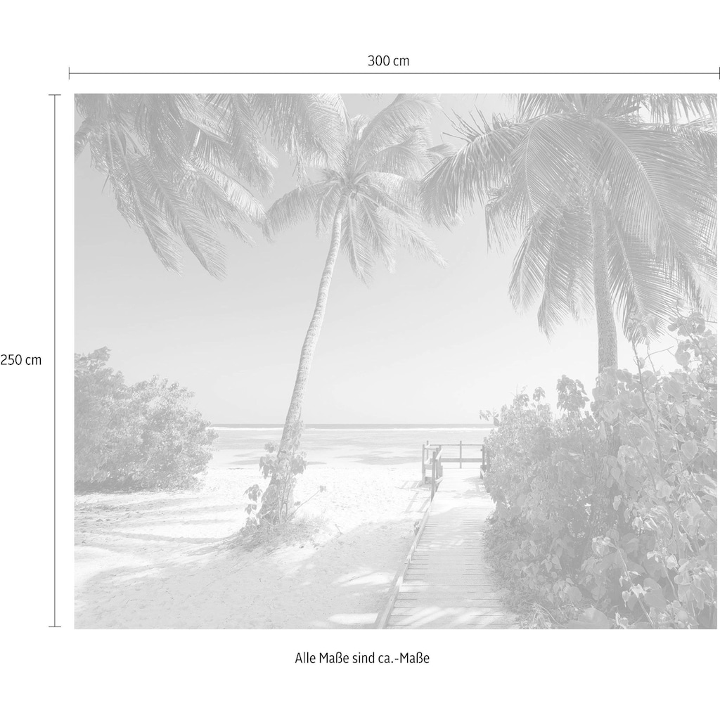 Komar Vliestapete »Palmy Beach«, 300x250 cm (Breite x Höhe), Vliestapete, 100 cm Bahnbreite