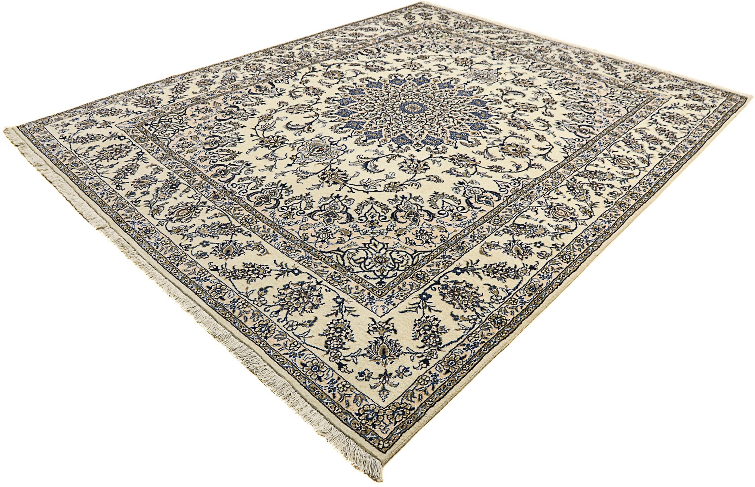 Image of morgenland Orientteppich »Perser - Nain - 307 x 250 cm - beige«, rechteckig, 12 mm Höhe, Wohnzimmer, Handgeknüpft, Einzelstück mit Zertifikat bei Ackermann Versand Schweiz