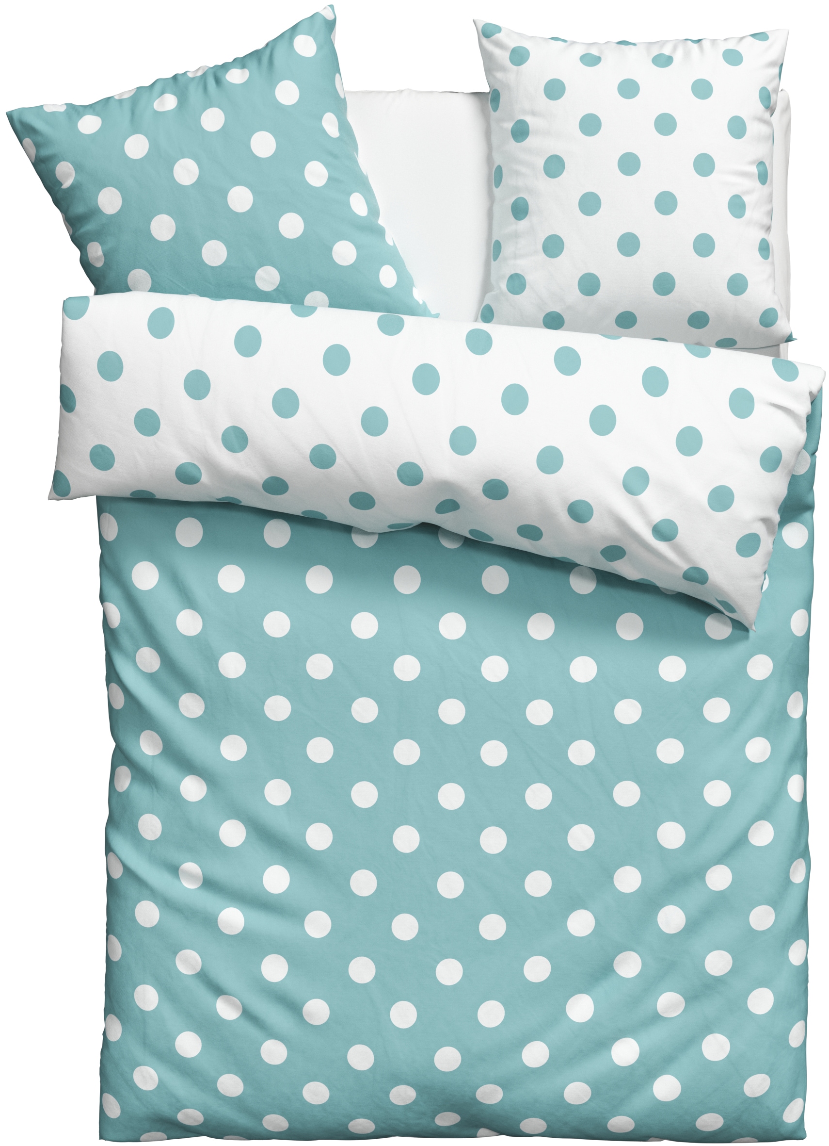 GOODproduct Linge de lit réversible »Dots« 2 ab Grösse 135x200 cm, aus recyceltem Material, Bettwäsche mit Punkten