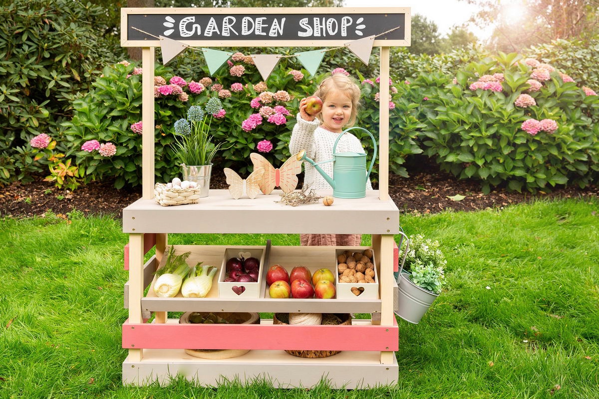 MUDDY BUDDY® Kaufladen »Garden Friend«, Outdoor Shop, natur - warmgrau - malvenrosa