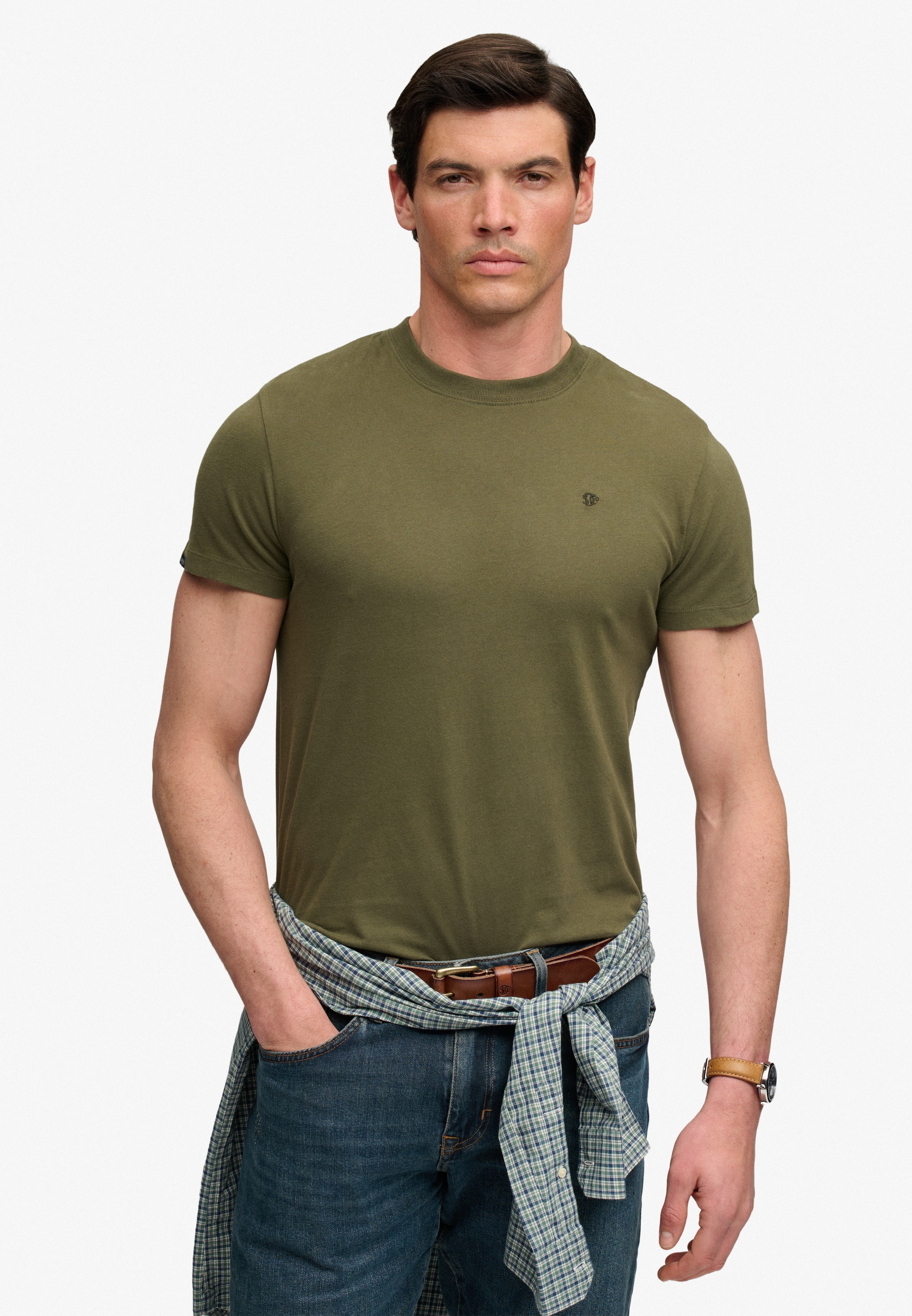 Superdry Rundhalsshirt »ESSENTIAL SDCO LOGO EMB TEE« Baumwolle, regular fit