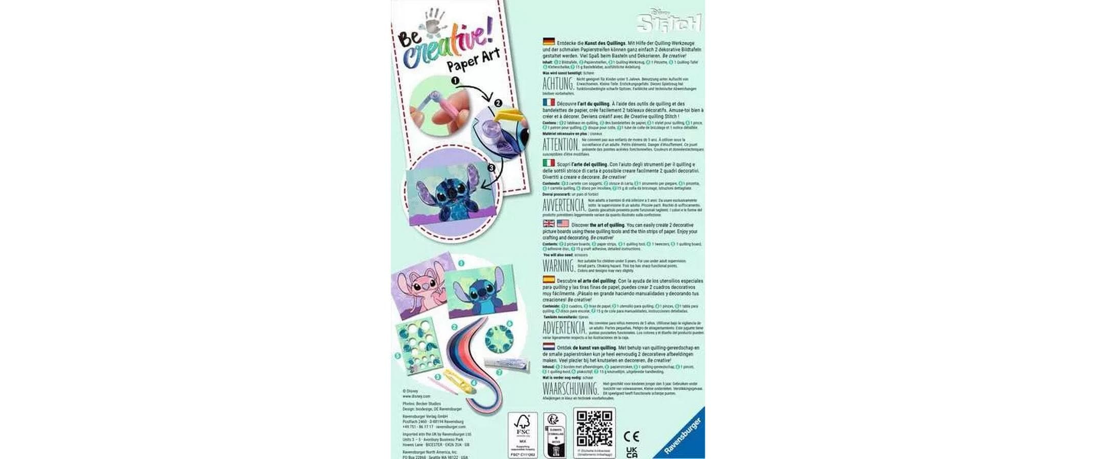 Ravensburger Kreativset »Be Creative Paper Art Quilling Disney: Stitch«