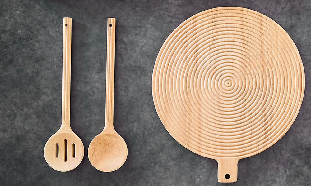 Zeller Present Salatbesteck »Stripes« Gummibaum, langlebig und robust