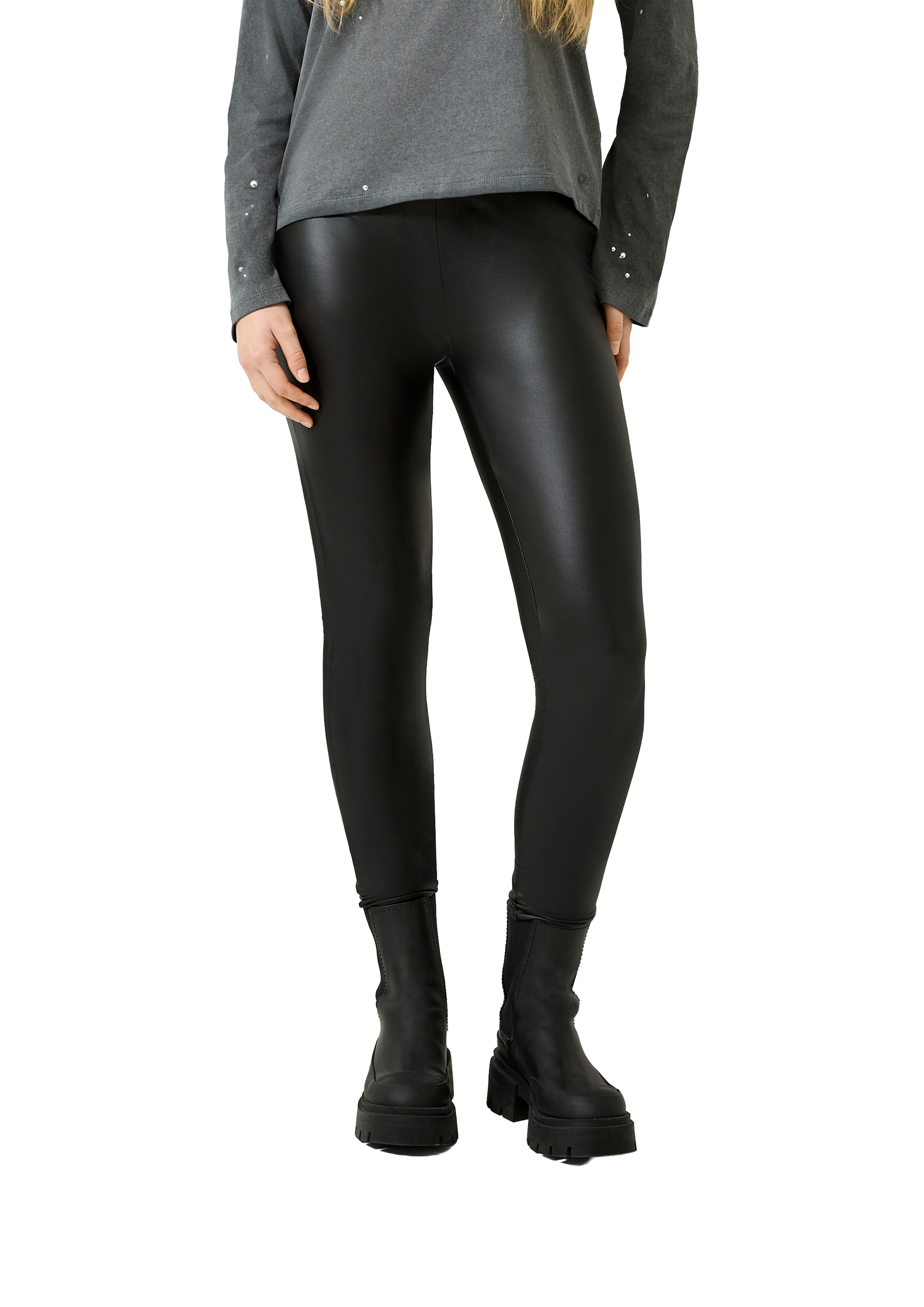 Image of QS Jeansleggings Glänzende Leggings mit Gummizug / Stretch