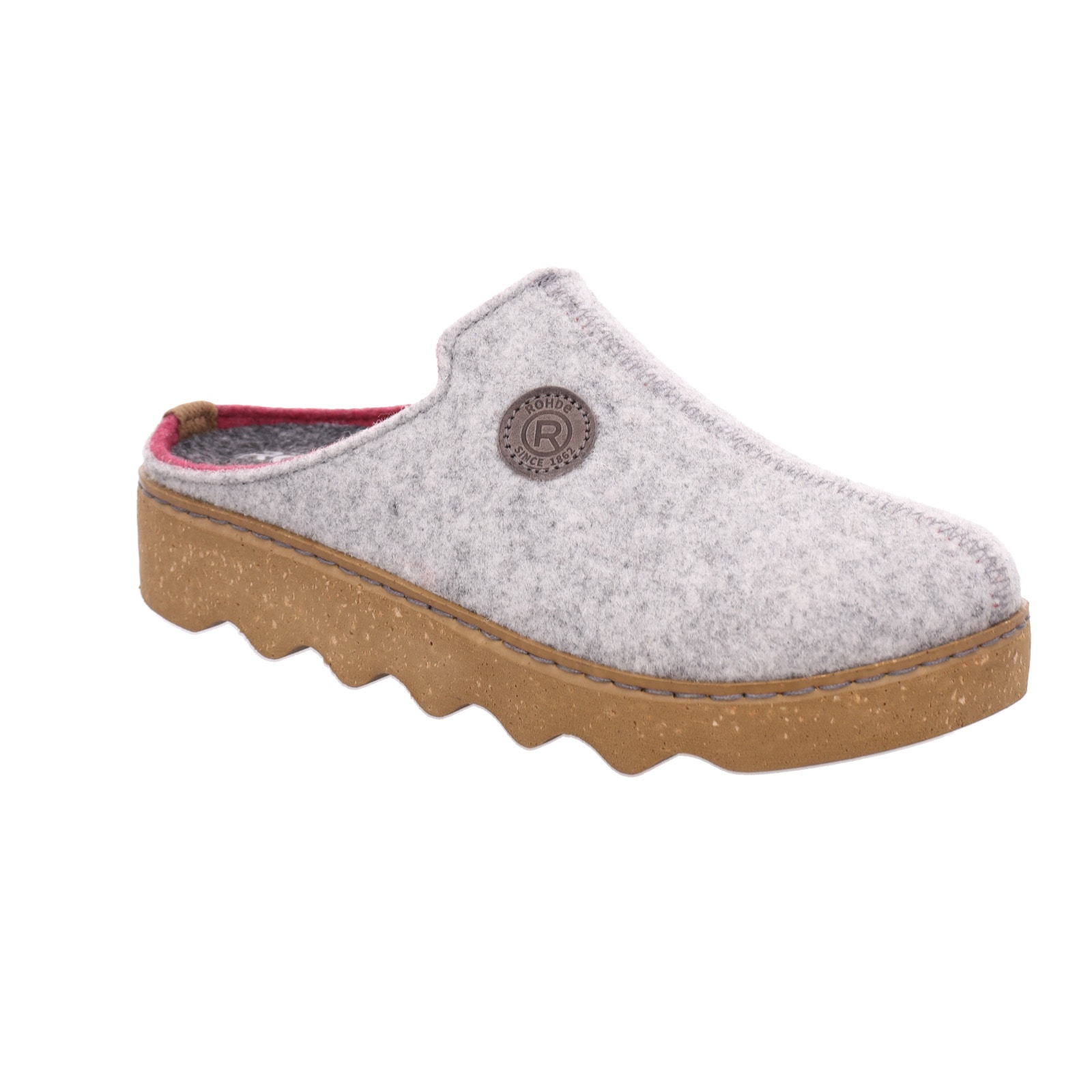 Image of Rohde Pantoffel "Foggia-D" Homeslipper, Wohlfühlschuh, Filz Clog mit Plateausohle