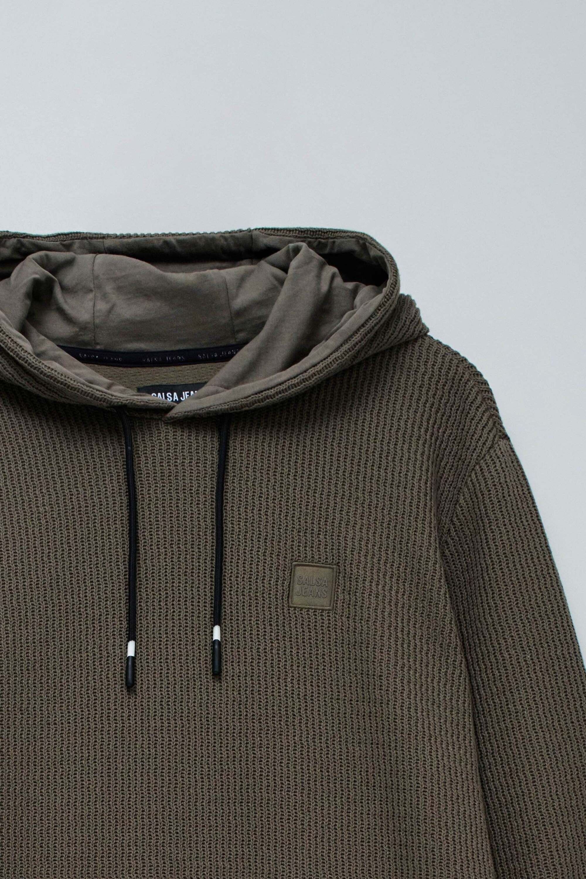 Salsa Kapuzenpullover »Salsa Jeans Kapuzenpullover Textured Hoodie W/ Logo Patch«