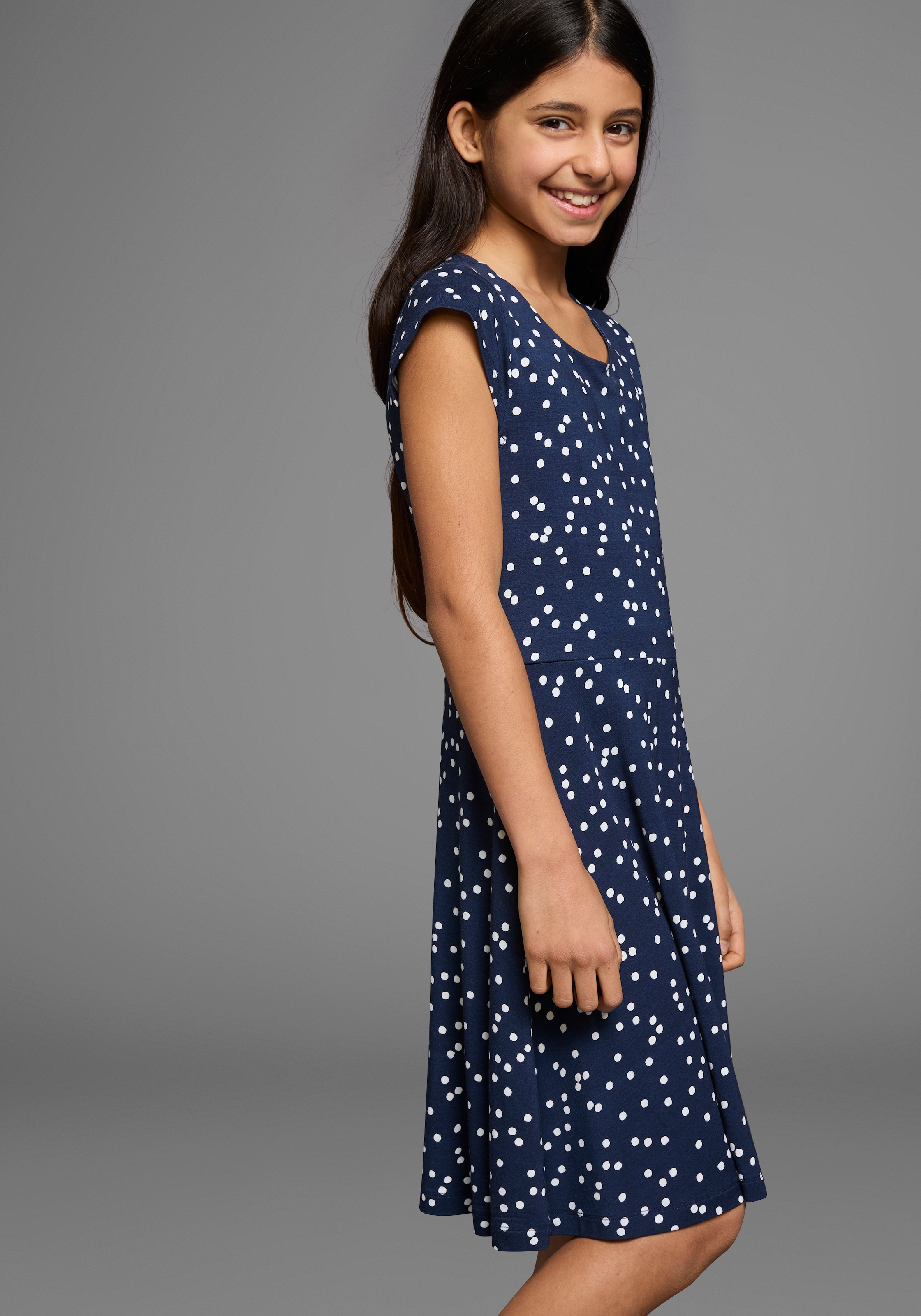 Image of KangaROOS Jerseykleid ", Skaterkleid aus Viskose" für Sommer und Party, kniefrei, modisch, aus Viskose und Elasthan