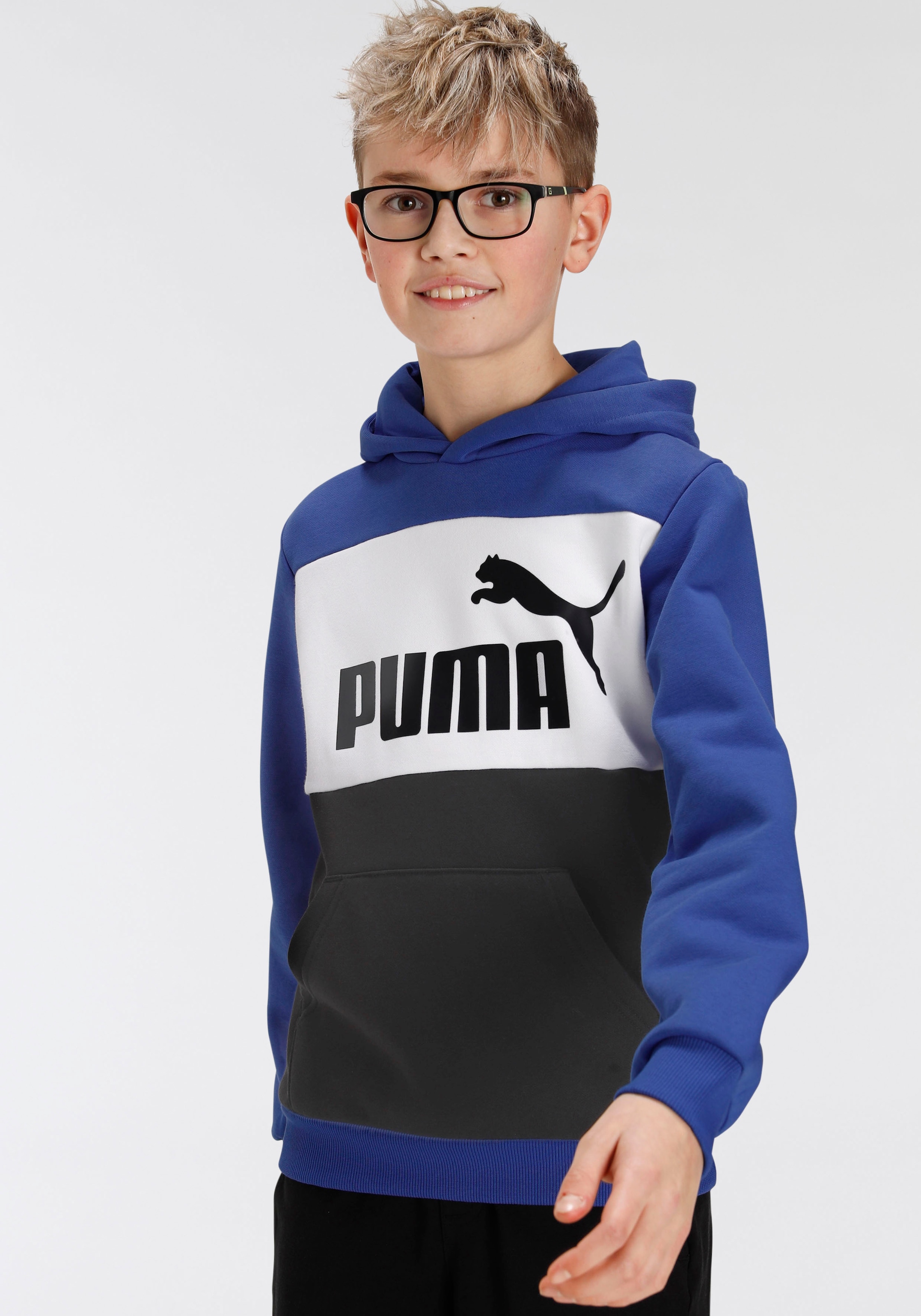 ♕ PUMA Sweater »ESS BLOCK HOODIE FL - für Kinder« versandkostenfrei auf | Sweatshirts