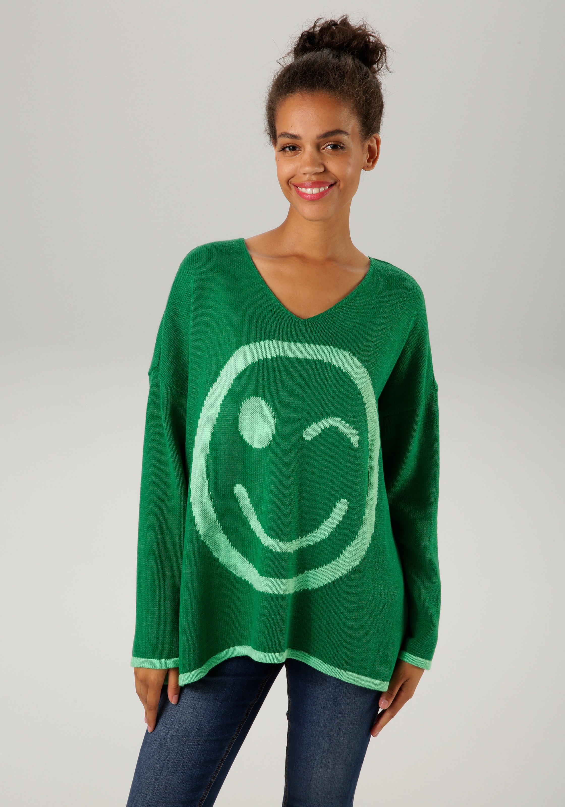 Strickpullover, mit eingestricktem Smiley - NEUE KOLLEKTION