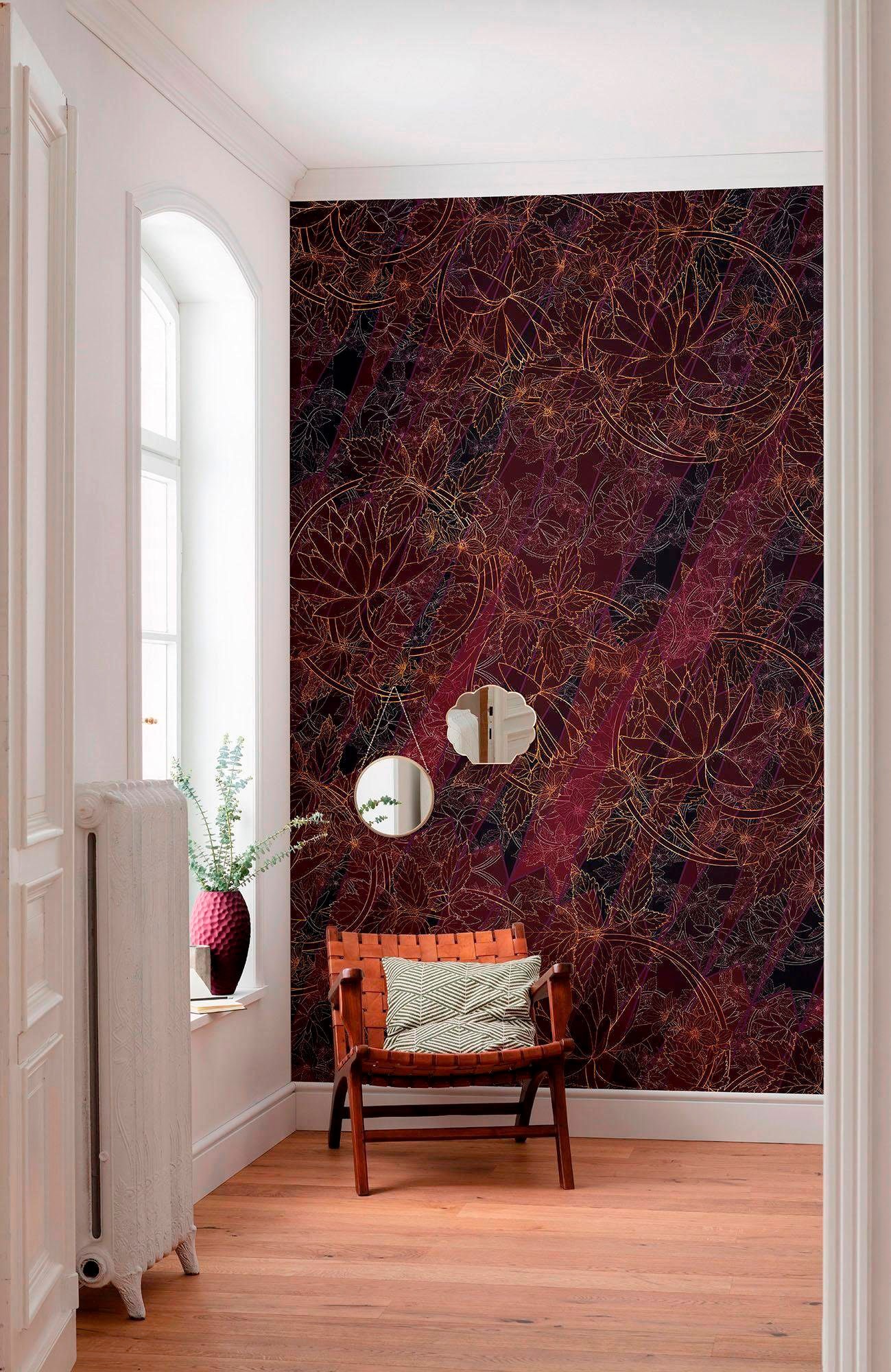 Komar Papier peint intissé »Digitaldruck Vlies -  Lotus - Grösse 200 x 280 cm« imprimé Wohnzimmer, Schlafzimmer