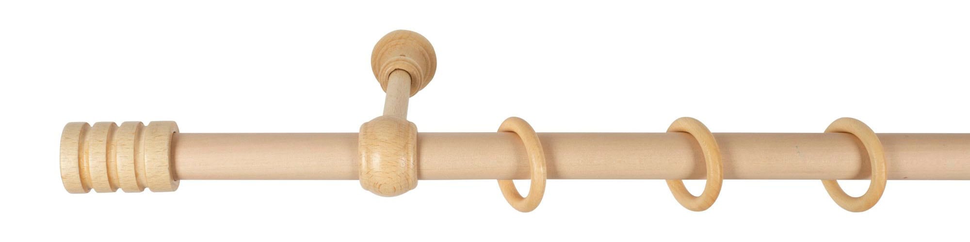 SN DECO GROUP Gardinenstange »Pisa«, 1 läufig-läufig, Fixmass, 28 mm, Holz, verschiedene Längen und Farben, Komplettset