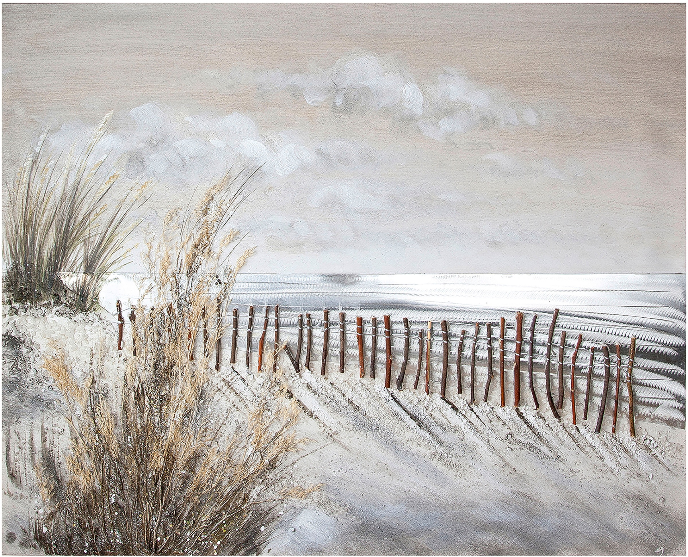 Image of GILDE Leinwandbild »Gemälde Dünen-Zauber«, Landschaft-Strand, (1 St.), handbemalt, 100x80 cm, Motiv Strandlandschaft, maritim, dekorativ im Wohnzimmer & Schlafzimmer bei Ackermann Versand Schweiz