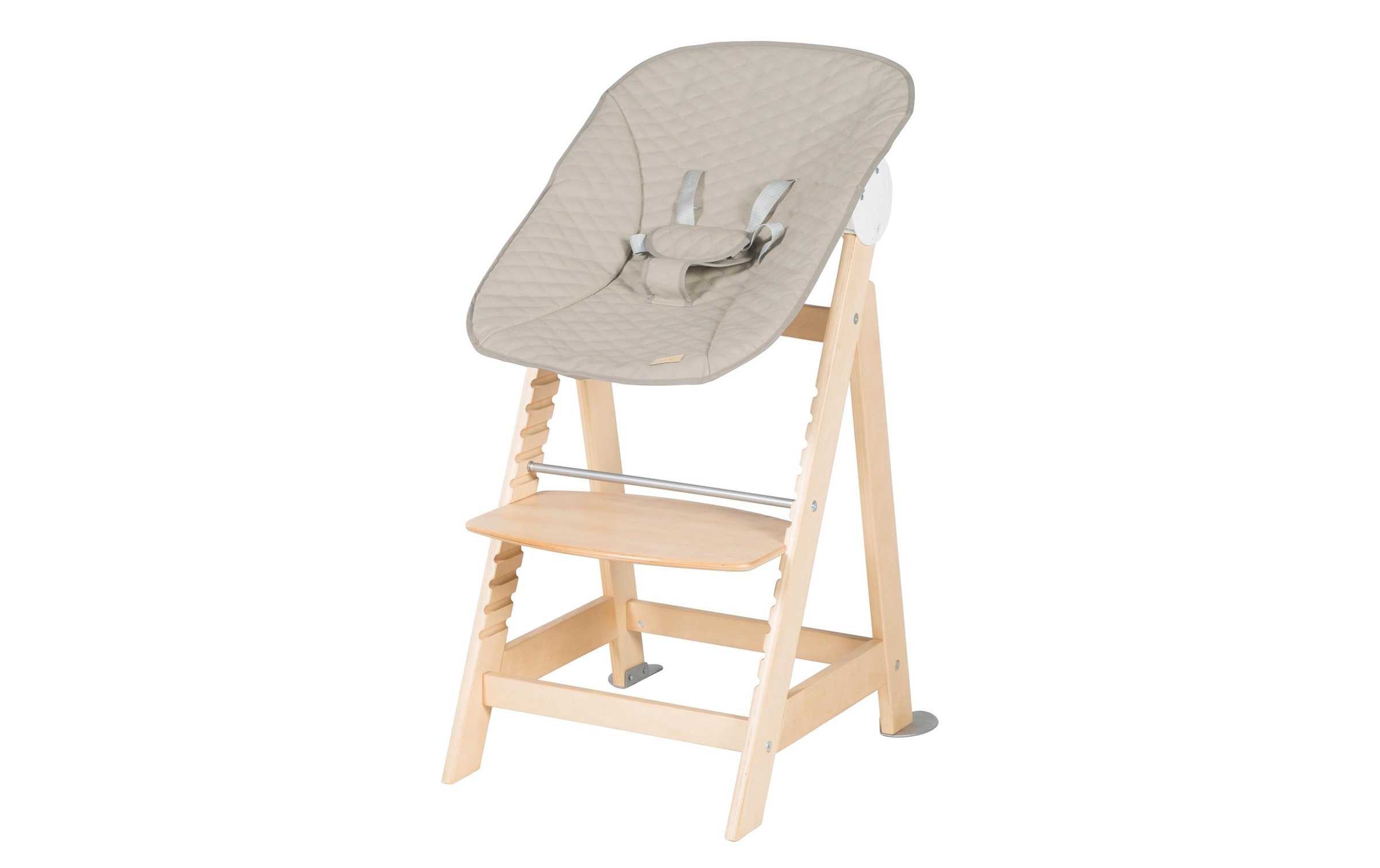 roba® Hochstuhl »Born up Set 2-in-1 Natur, Greyish gesteppt«