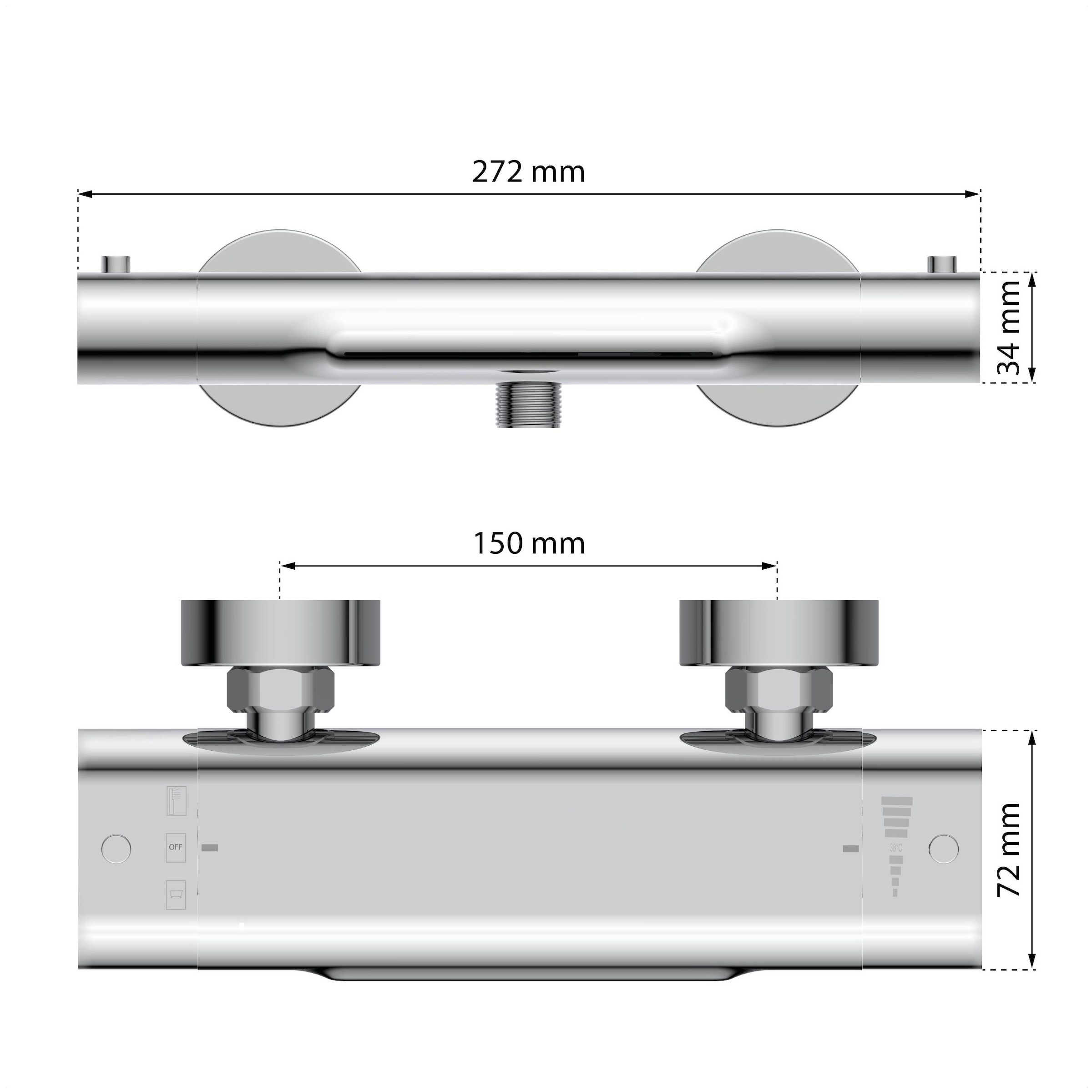 Eisl Wannenthermostat »CARNEO«, Schwallauslauf, Eco-Stopp-Funktion, Sicherheitssperre