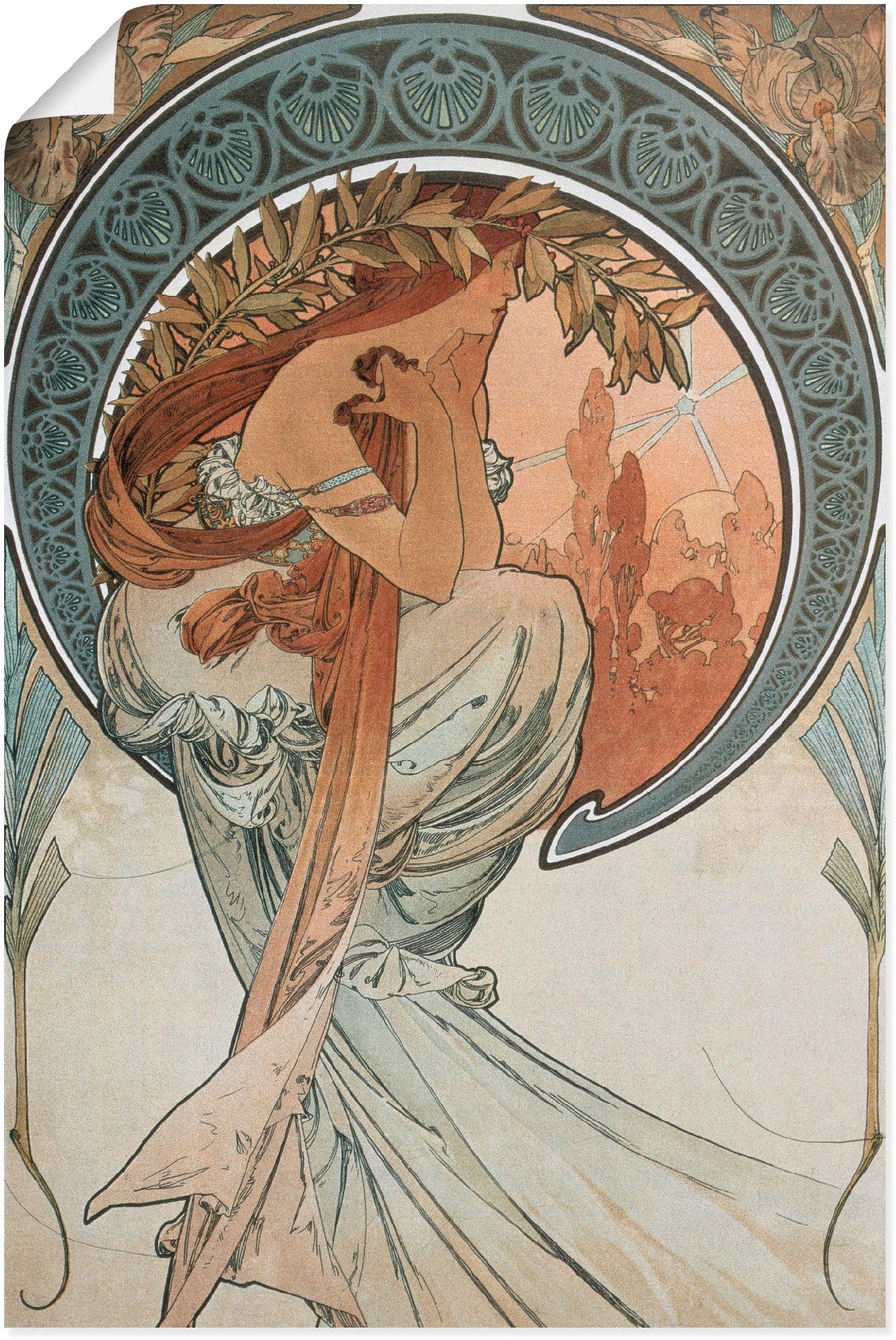 Image of Artland Poster "Vier Künste: Die Poesie. 1898" Frau 1 Stk. tlg. ohne Rahmen