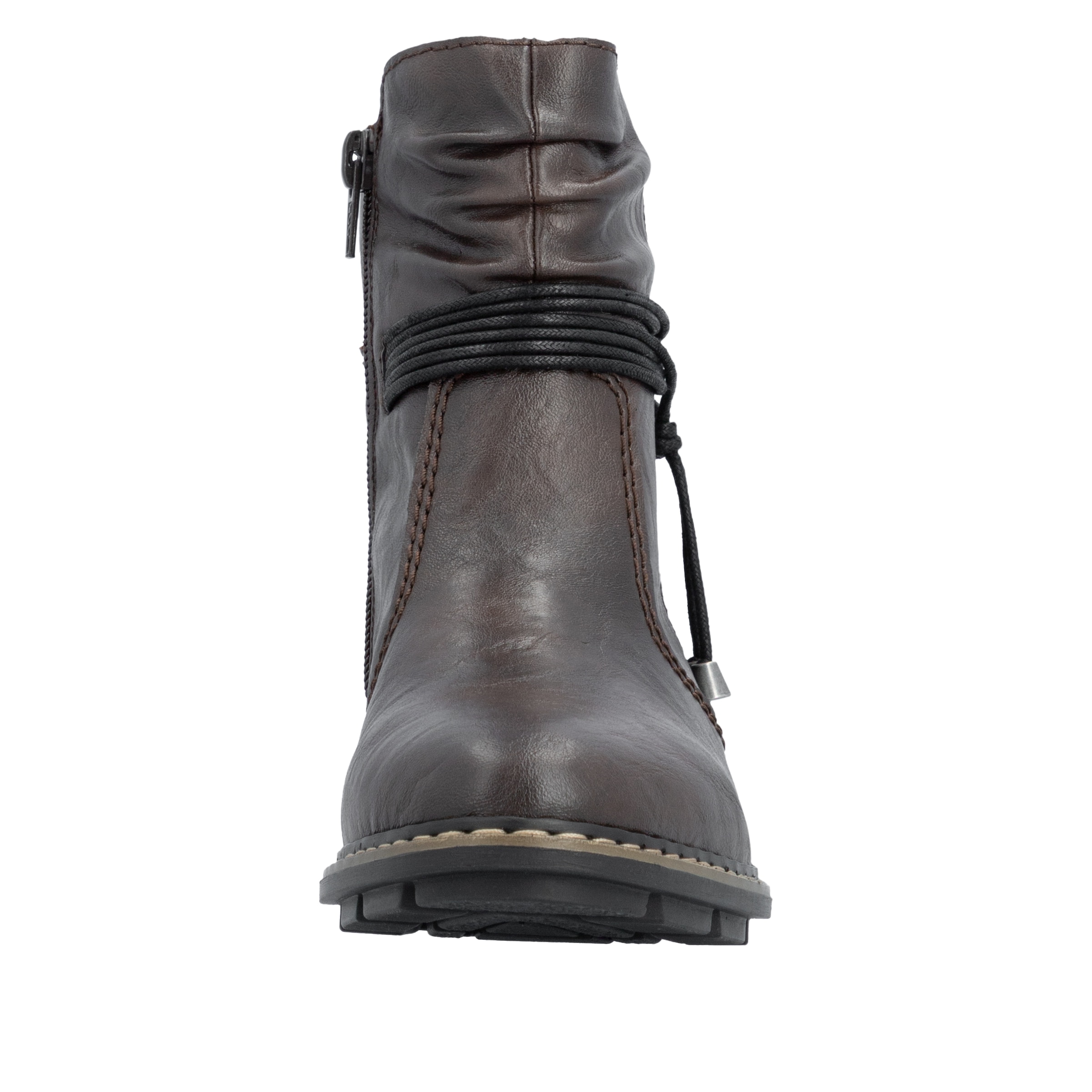 Rieker Winterstiefelette  Reissverschluss-Boots mit Zierkordel und slouchy Schaft