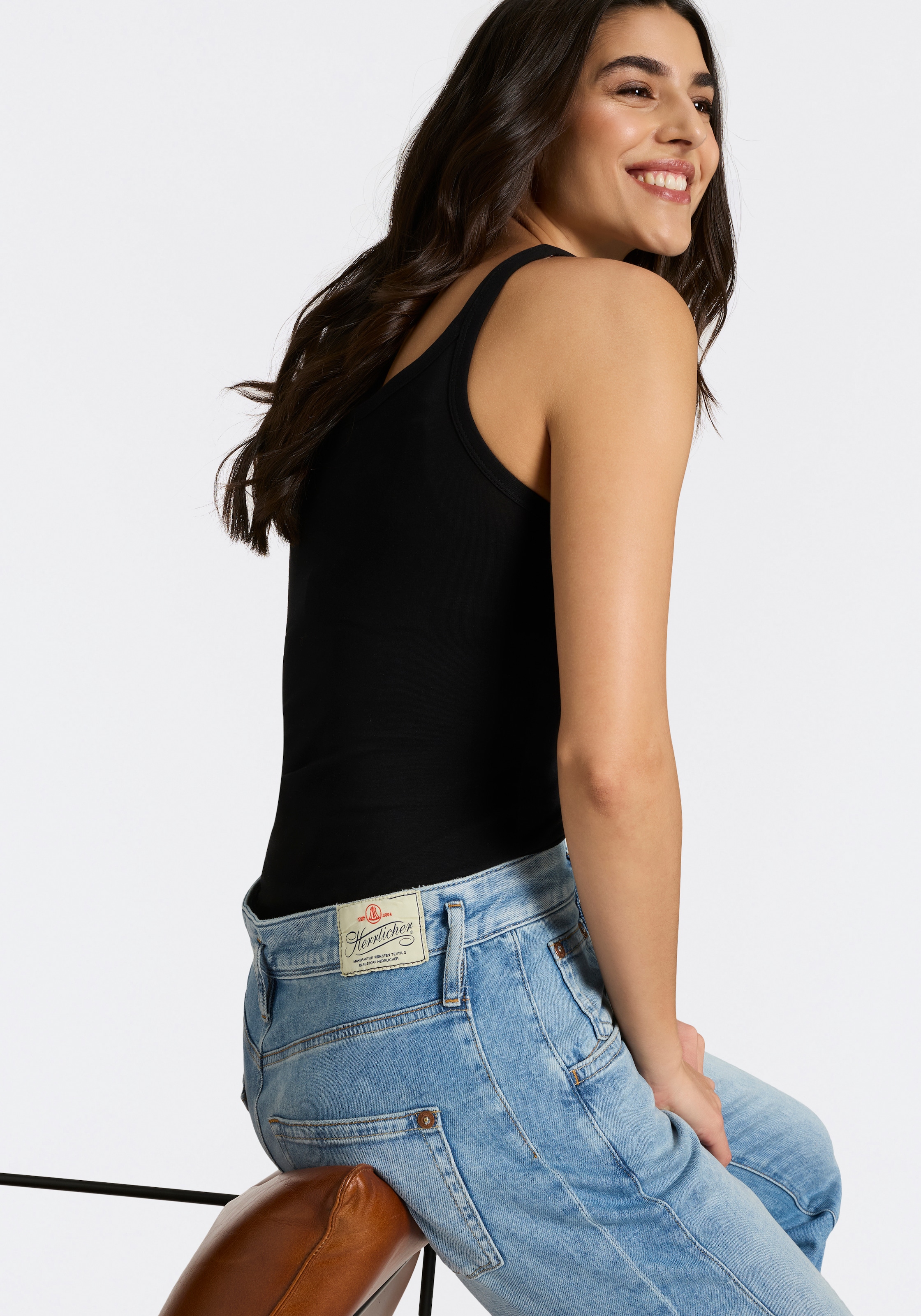 Herrlicher Jeans boyfriend »Shyra Tap Denim Stretch« mit halb verdeckter Knopfleiste, High Waist