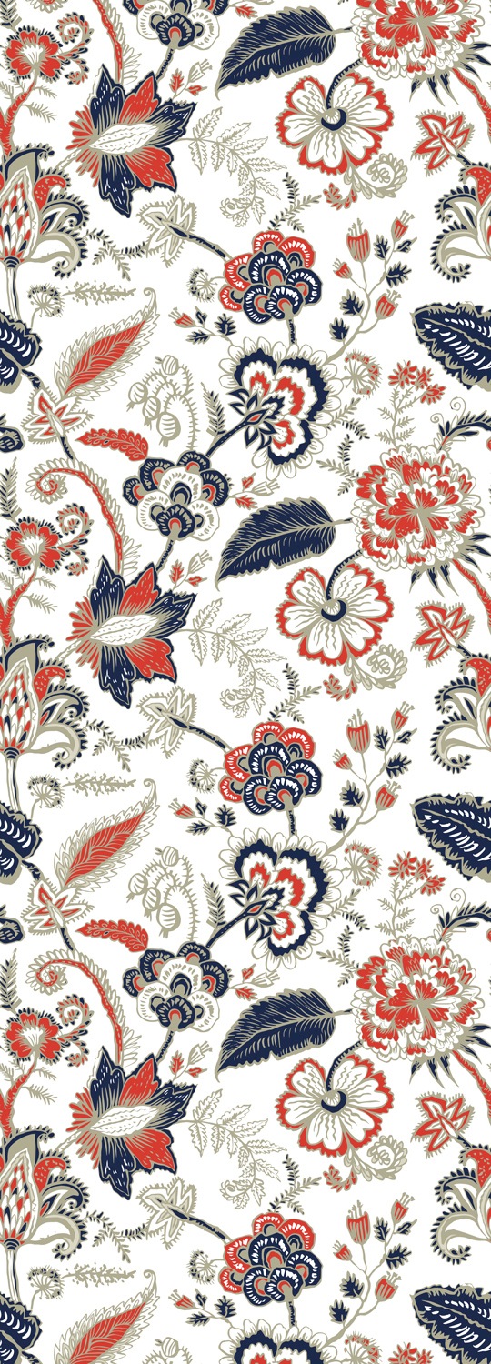 Image of queence Vinyltapete "Aria" Motiv bedruckt botanisch floral gemustert natürlich glatt 90x250cm, selbstklebend, kinderleichte Anbringung, Sticker