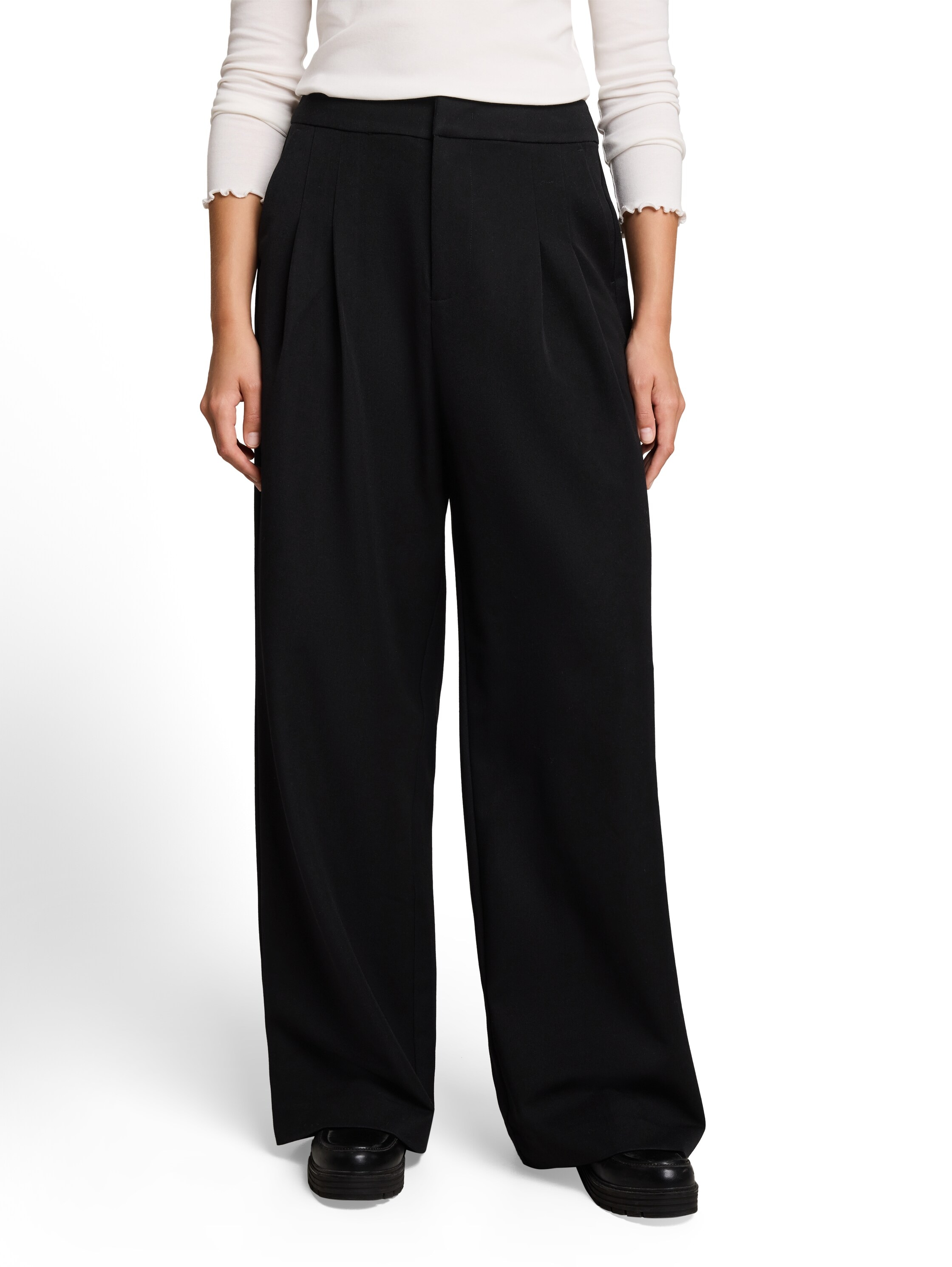 Image of TOM TAILOR Denim Stoffhose mit weitem Bein / Viskose-Stretch