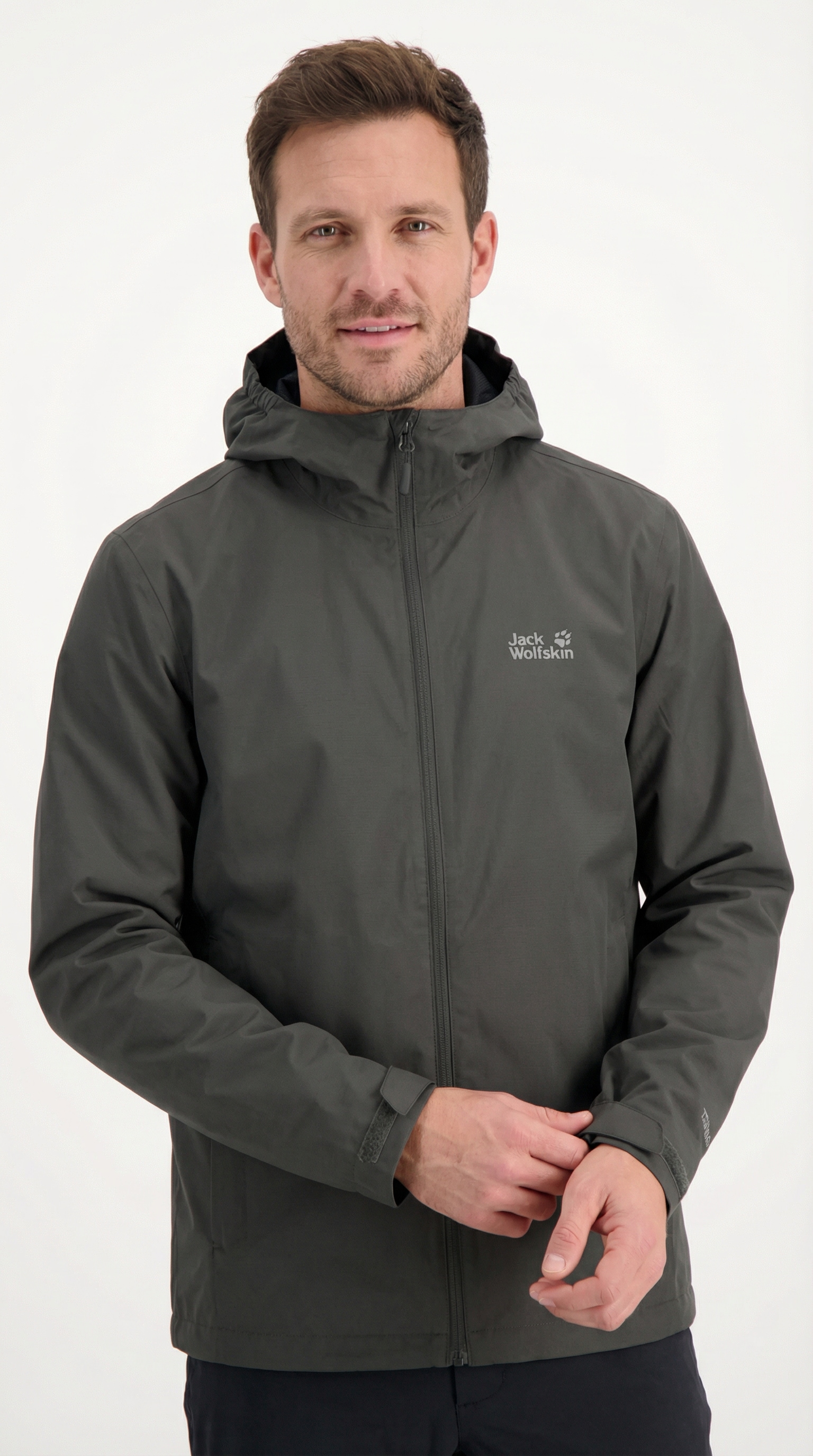 Image of Jack Wolfskin Regenjacke "OUTROVERT 2L JKT M" mit Kapuze wasserdicht, atmungsaktiv, Übergangsjacke