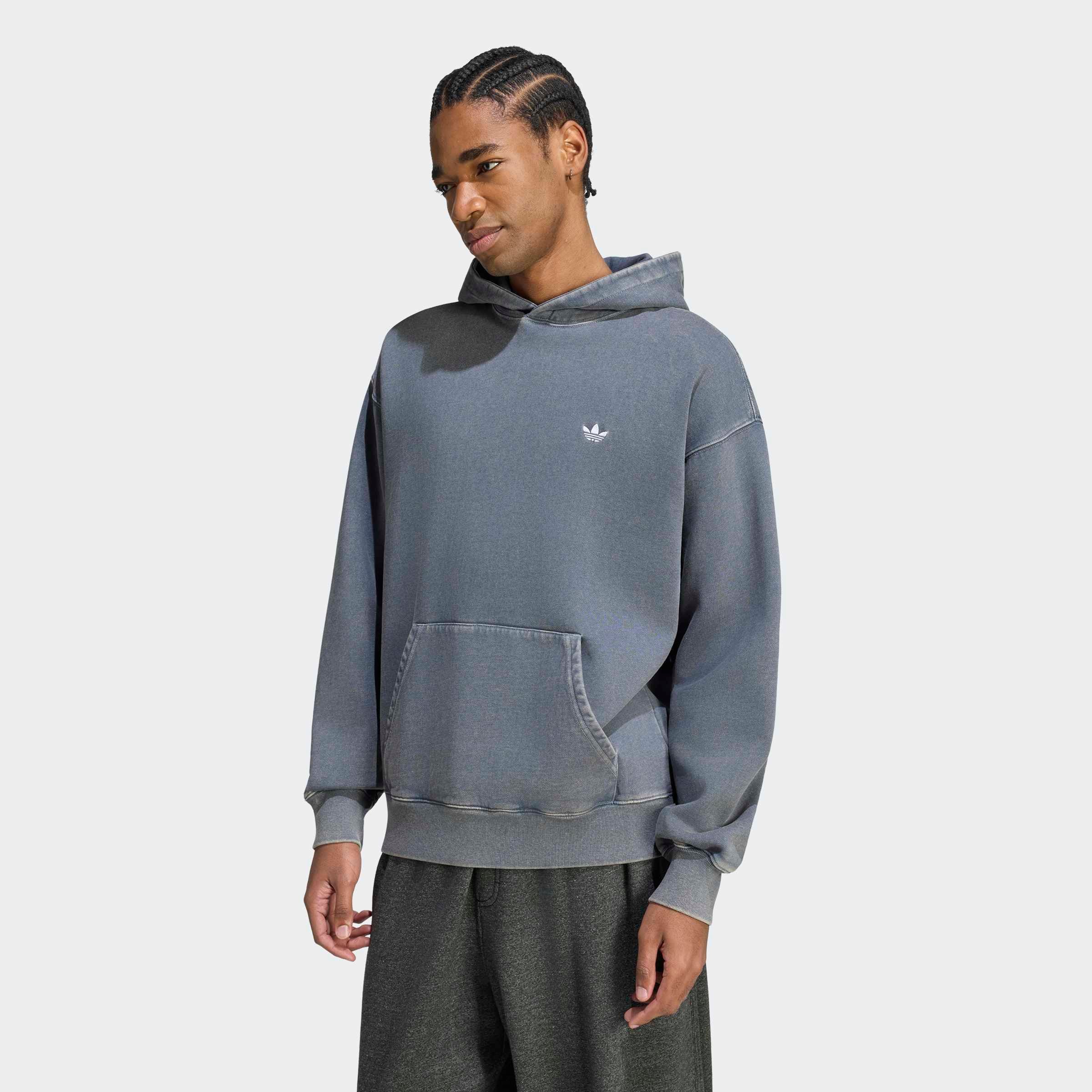 Image of adidas Originals Kapuzensweatshirt "TREFOIL ESSENTIALS HOODIE, VERWASCHENE OPTIK, LOCKER GESCHNITTEN", sportlicher Stil, mit Kapuze und Kordel, mit angesetzten Bündchen