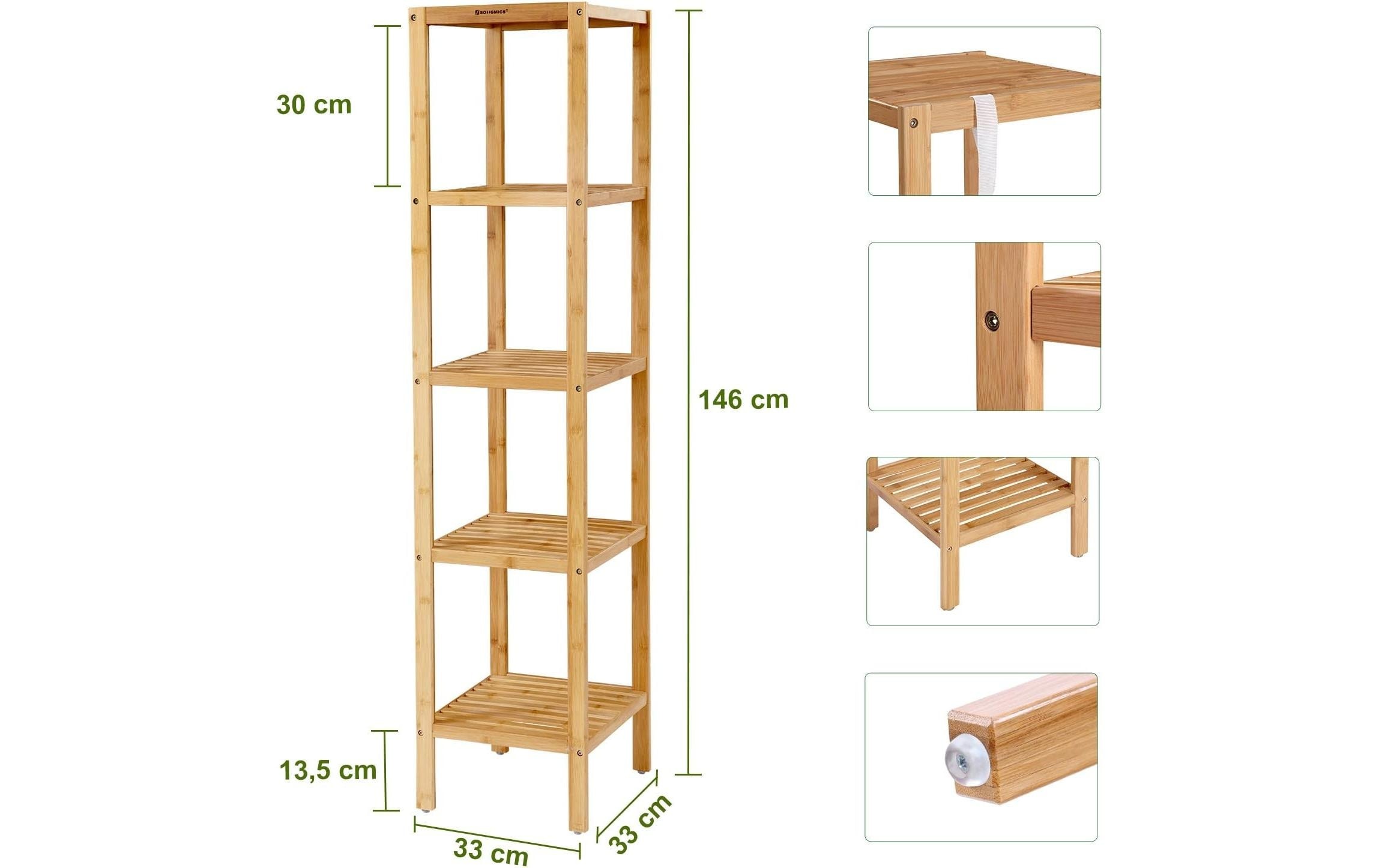 SONGMICS Étagère »Songmics Bambus Standregal Braun«