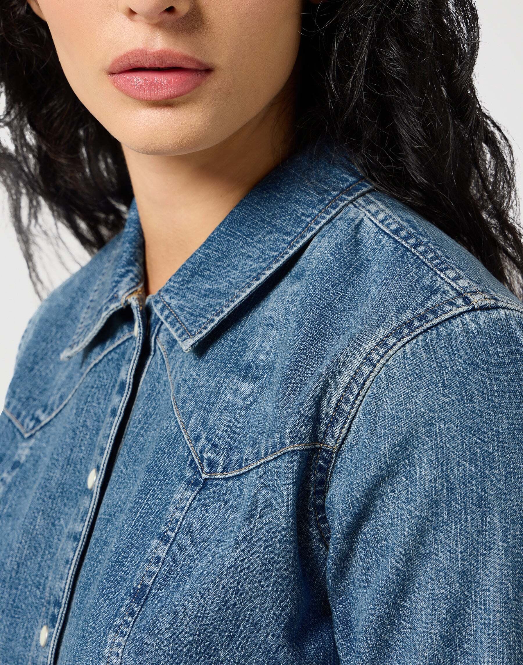 Wrangler Jeansbluse »Wrangler Jeanshemd Exag Yoke Shirt«