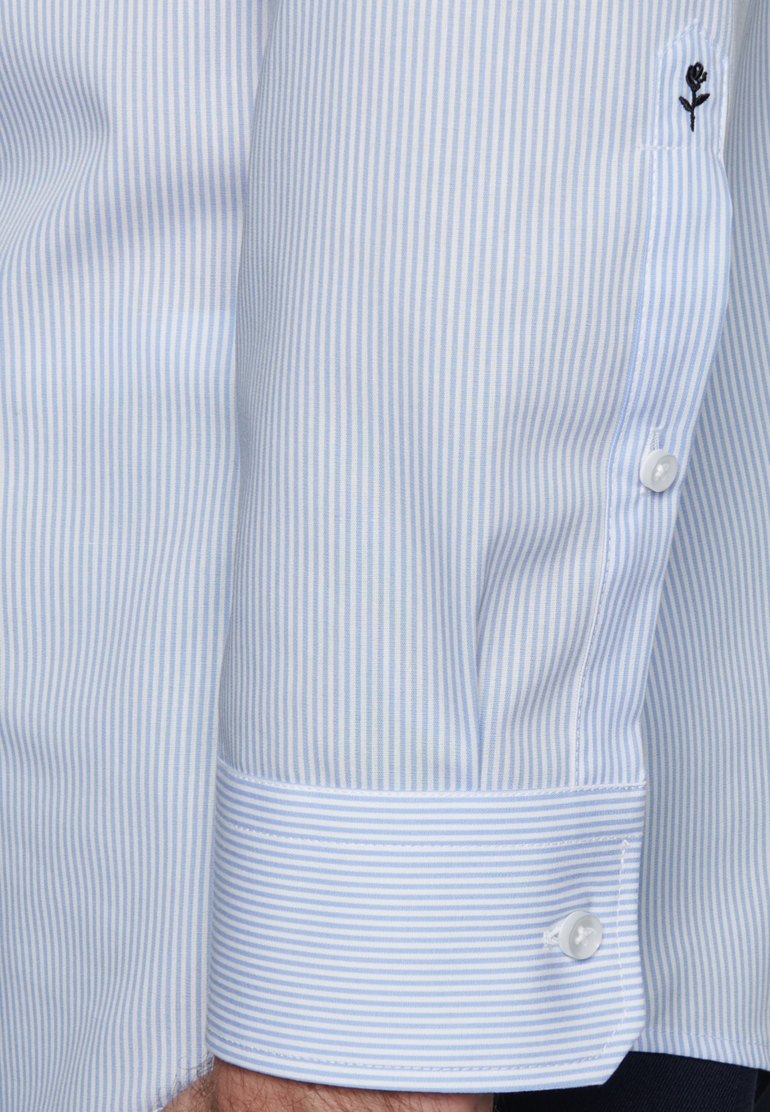 seidensticker Businesshemd »Schwarze Rose« Regular 1/1 Kentkragen Gestreift