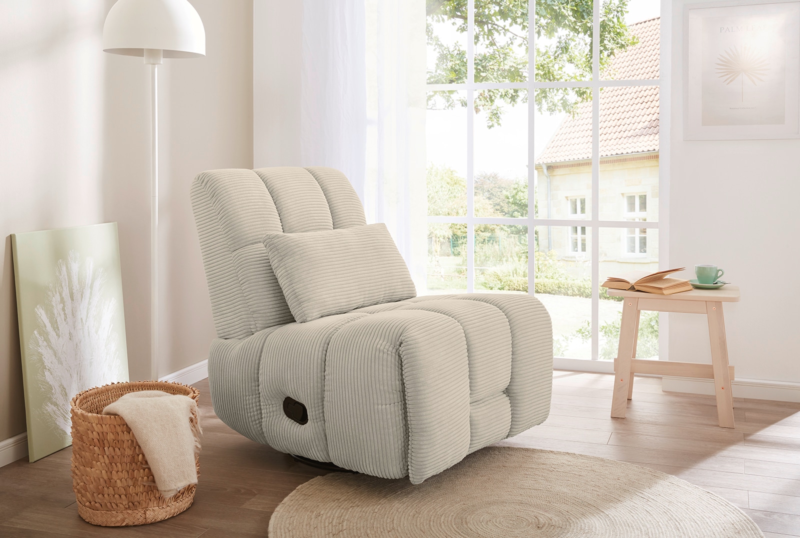 Jockenhöfer Gruppe Fauteuil de relaxation »Doncaster, B: 84 cm, Sitzhöhe: 50 cm« avec fonction rotation, balançoire, relaxation & bascule, tissu velours doux