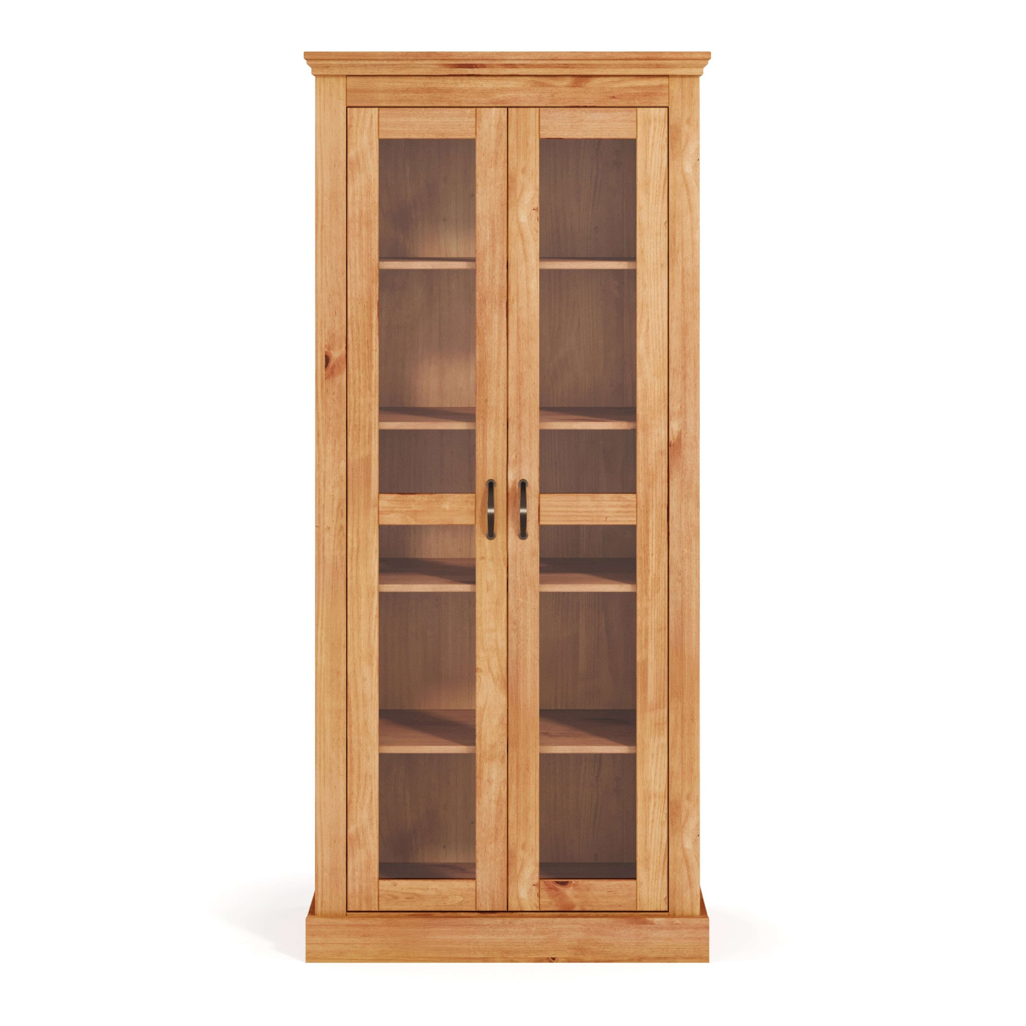 GOODproduct Vitrine »Selma, Hochschrank, Standvitrine, Glasvitrine aus massivem Kiefernholz« FSC®, mit Griffen aus antikisiertem Metall, Höhe 180 cm