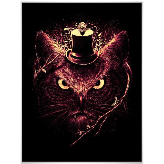 Wall-Art Poster »Nicebleed Meowl Katze Eule Magie«, Tiere, (1 St.), Poster,  Wandbild, Bild, Wandposter à bas prix