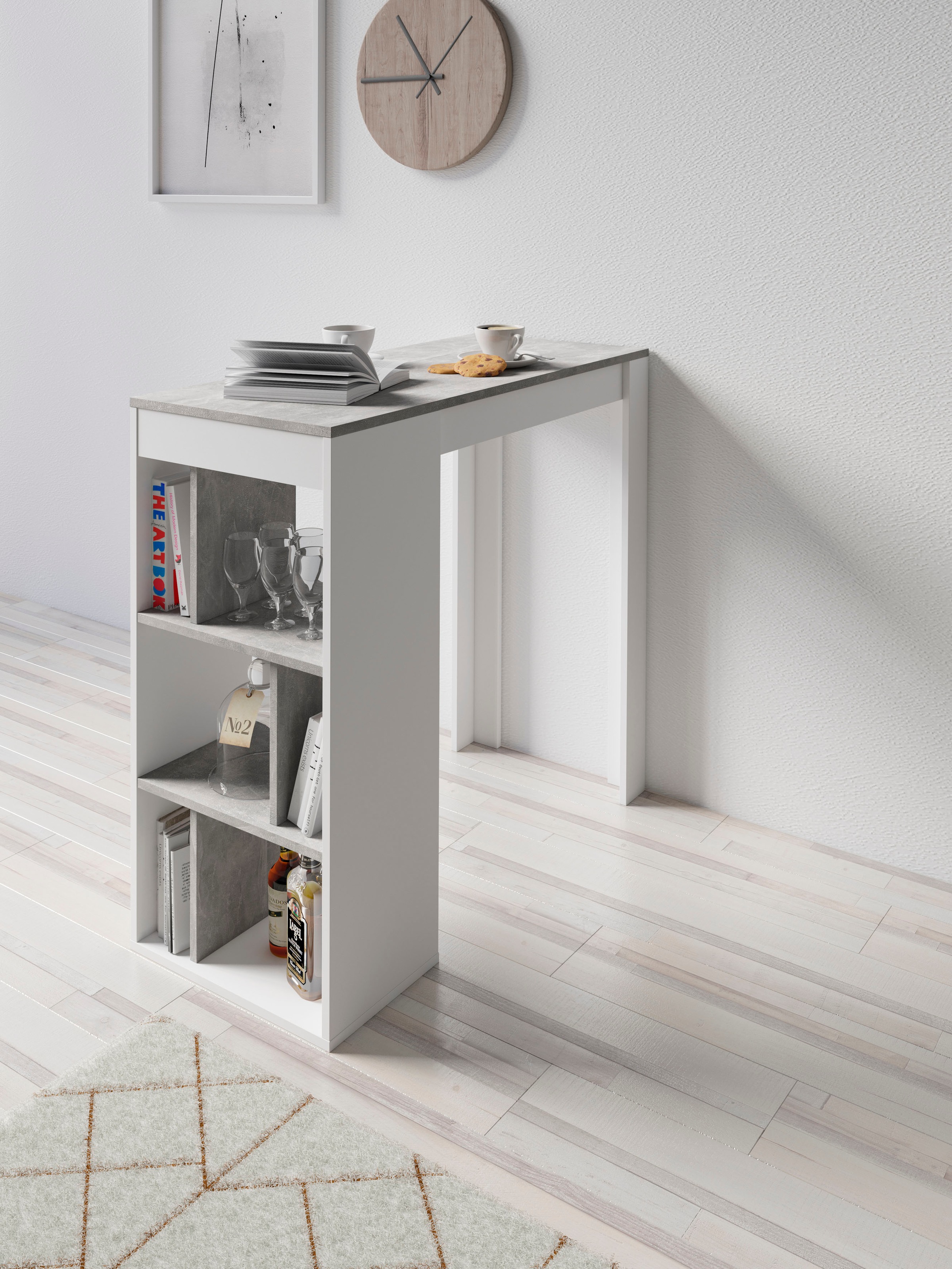 Image of Homexperts Bartisch »Momo«, Breite 110 cm mit Regalfächern bei Ackermann Versand Schweiz