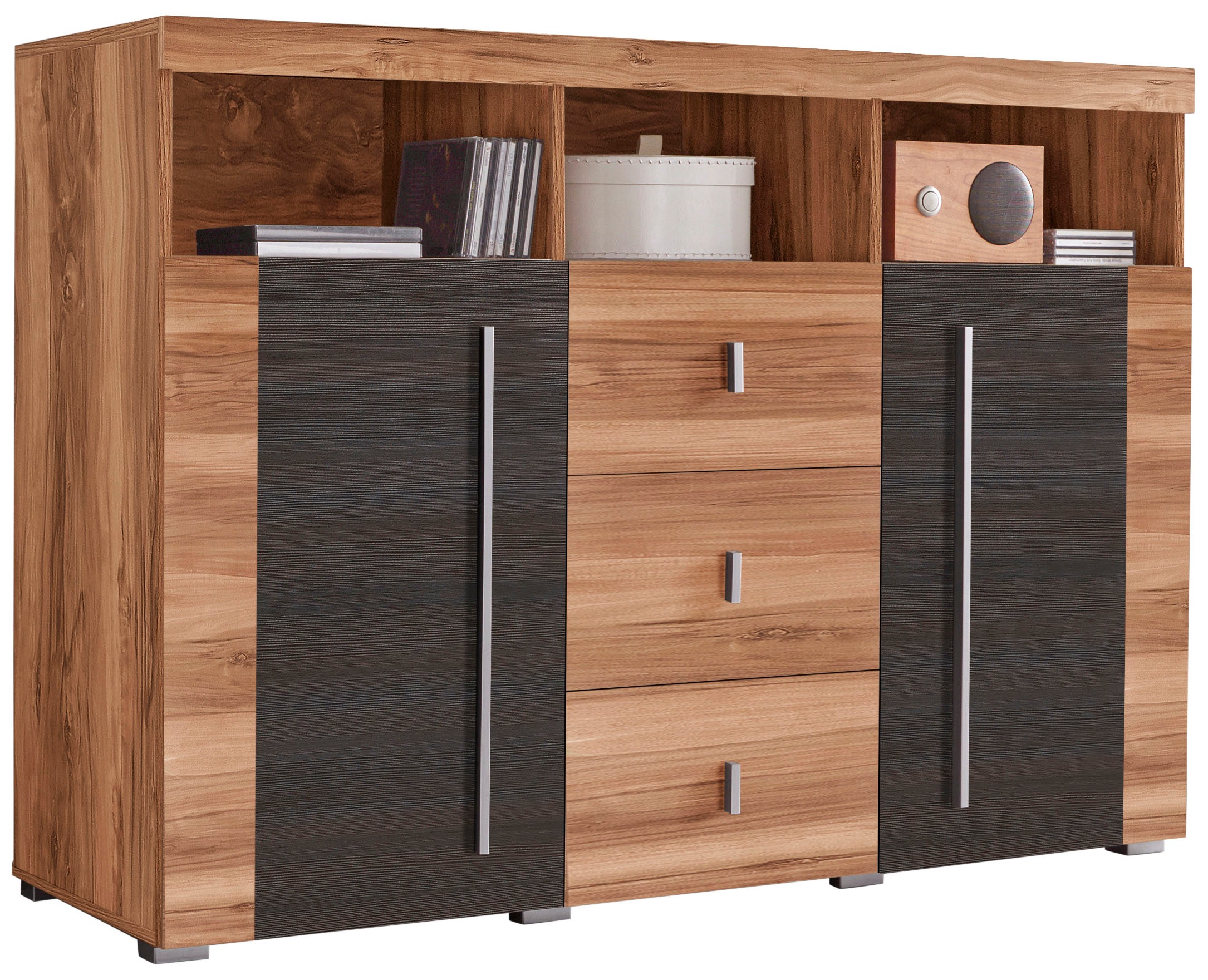 INOSIGN Sideboard »Roger,Breite 132cm, stilvolle Schrank, 2 Holztüren 3 Schubladen«, Kommode mit viel Stauraum, Einlegeböden verstellbar