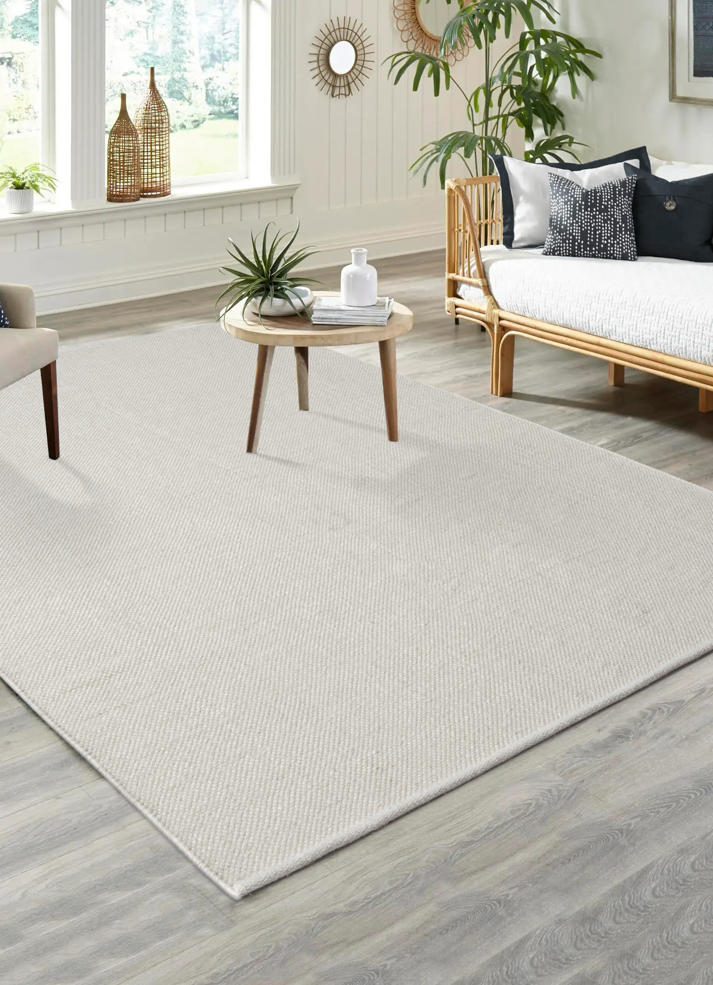 the carpet Teppich »Boho Nature Wool« rechteckig Natur Wool Handgewebter Wollteppich skandinavischen Boho-Look