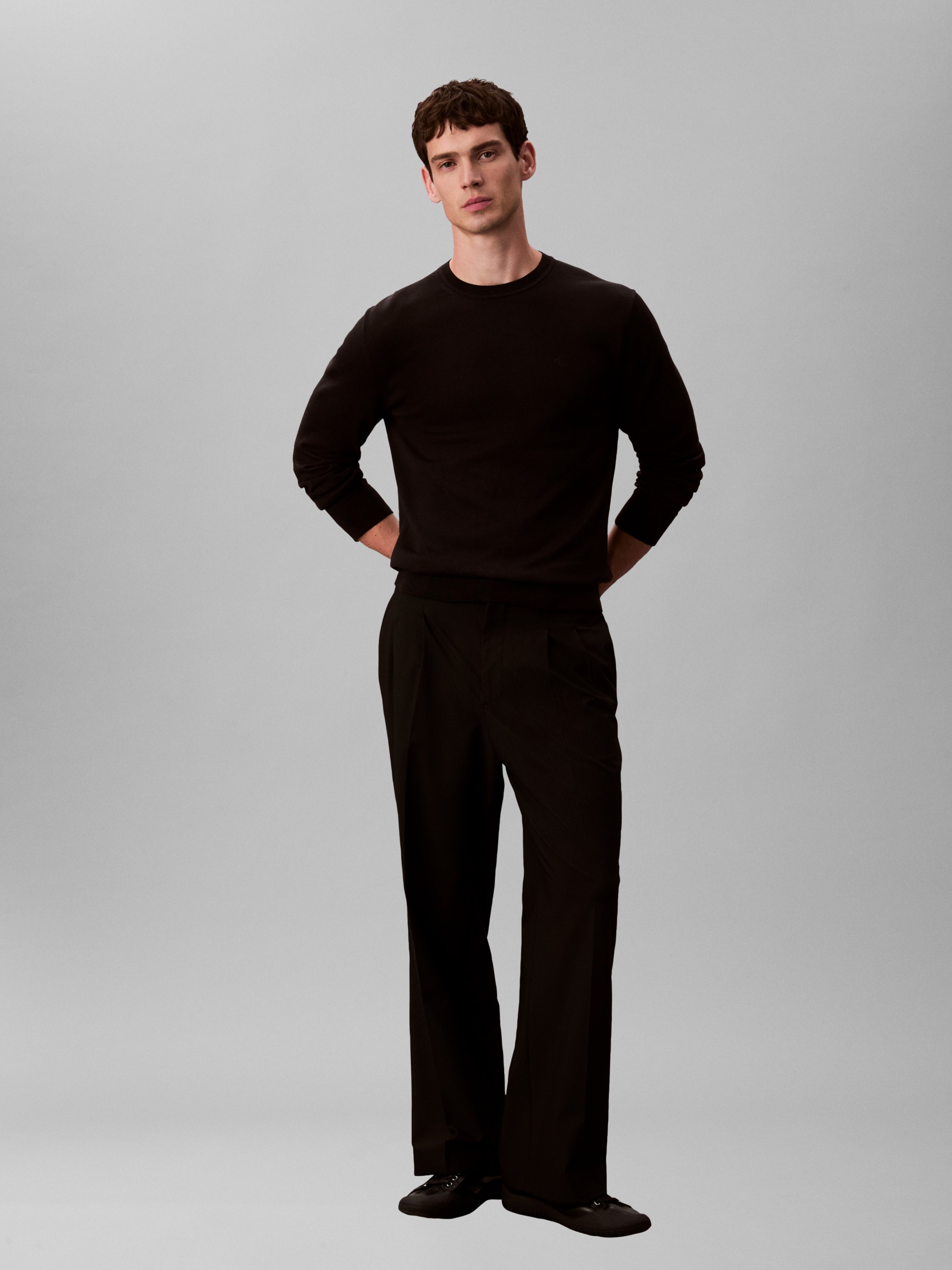 Calvin Klein Pull en tricot »LS SUPIMA COTTON CREW 14GG« avec encolure ronde