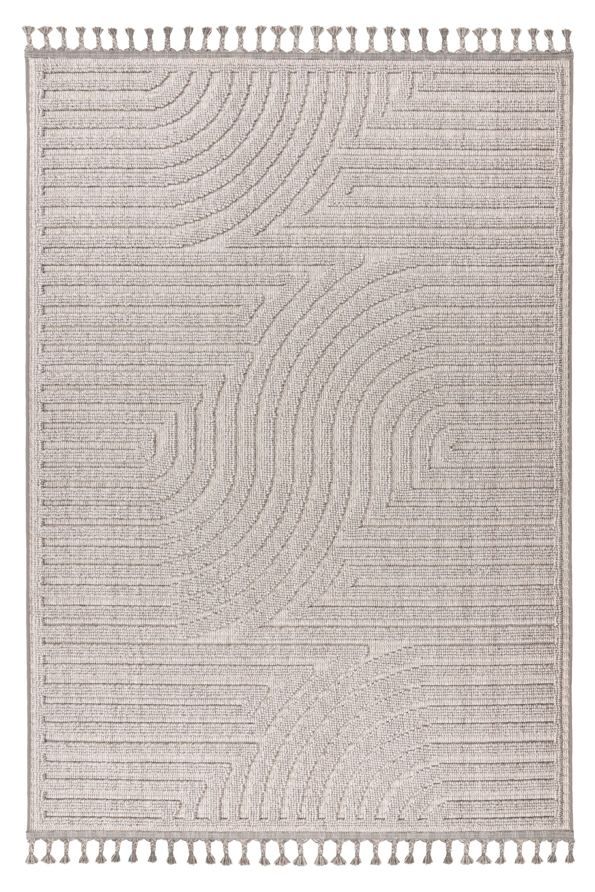 Image of Kayoom Teppich "Reef 225" rechteckig 9 mm Höhe Kurzflor, Struktur, mit Fransen, Wohnzimmer