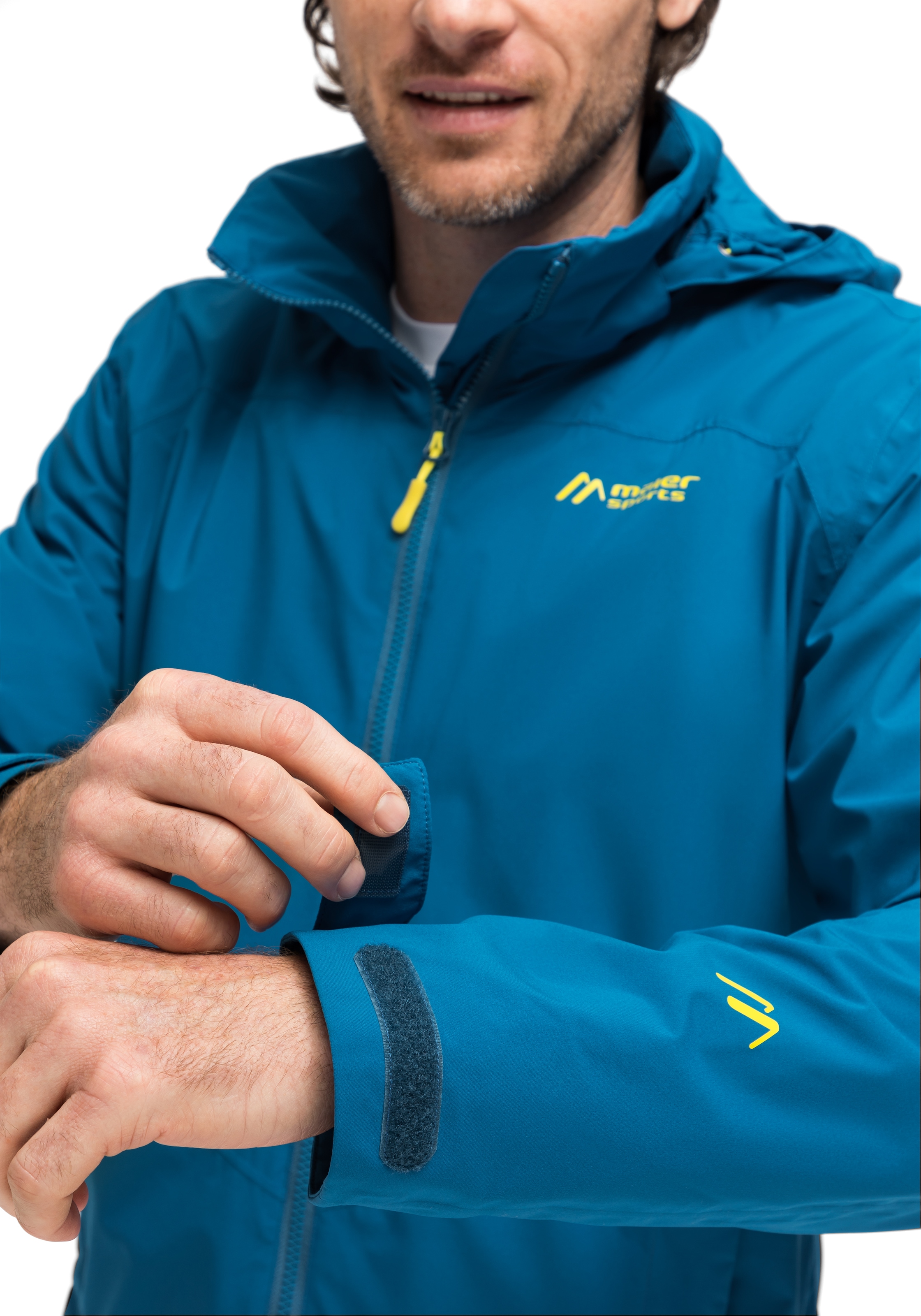 Maier Sports Outdoorjacke »Metor rec M«, Herren Regenjacke wasserdicht mit Kapuze, 2 Taschen aussen, Innentasche