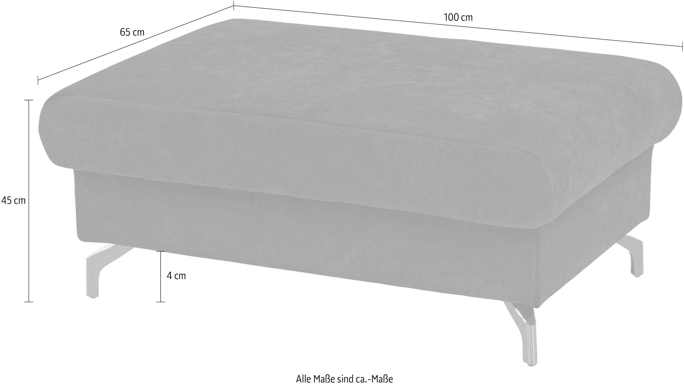 COTTA Polstergarnitur »Komaris«, (Set), Set: bestehend aus Ecksofa und Hocker, frei im Raum stellbar